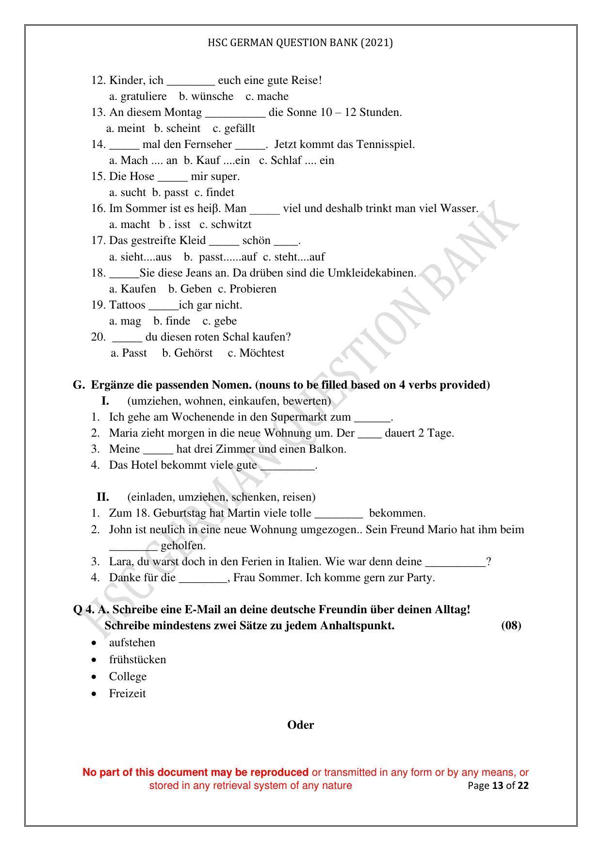 Maharashtra Board Class 12 German Sample Papers - Page 14