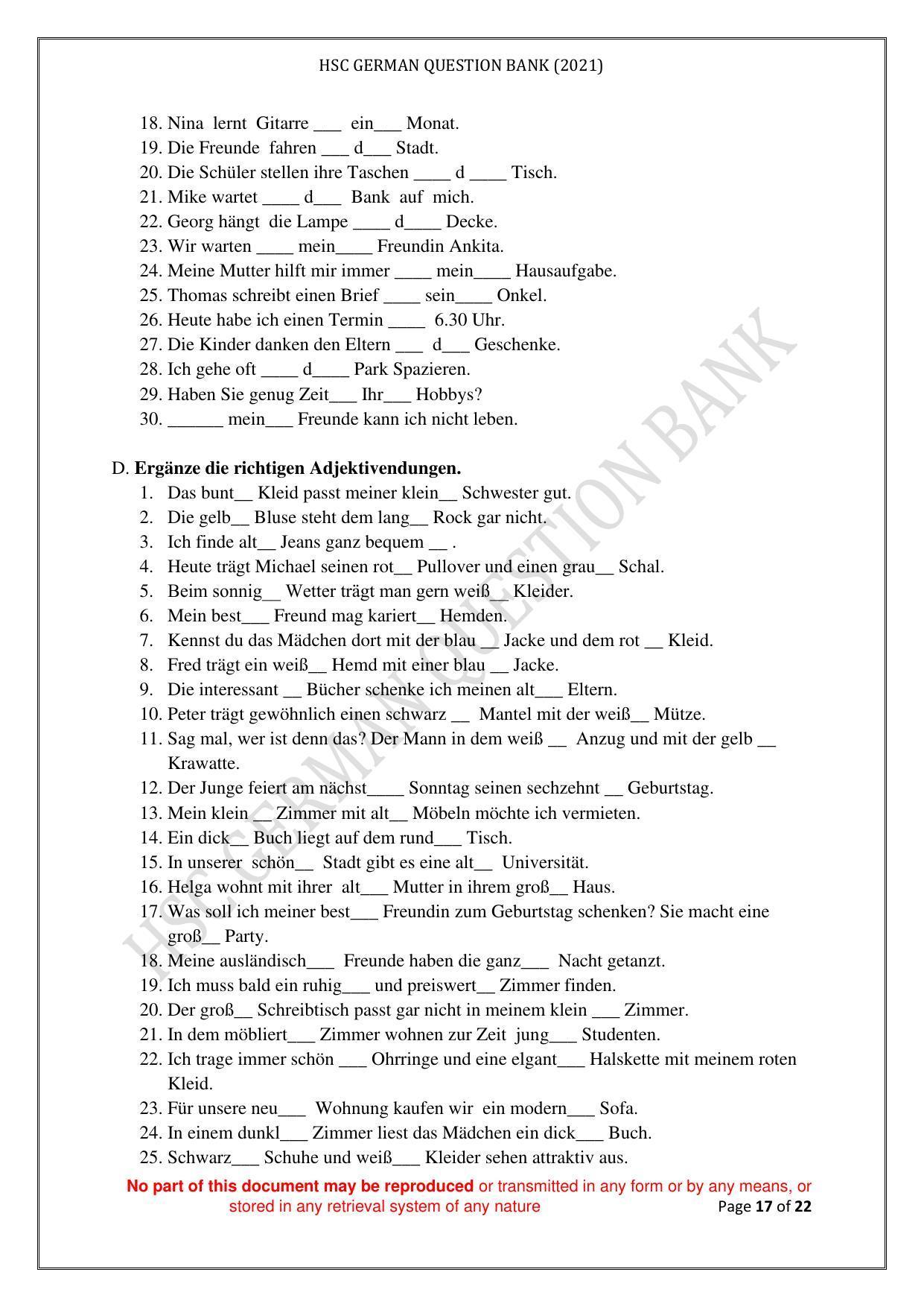 Maharashtra Board Class 12 German Sample Papers - Page 18