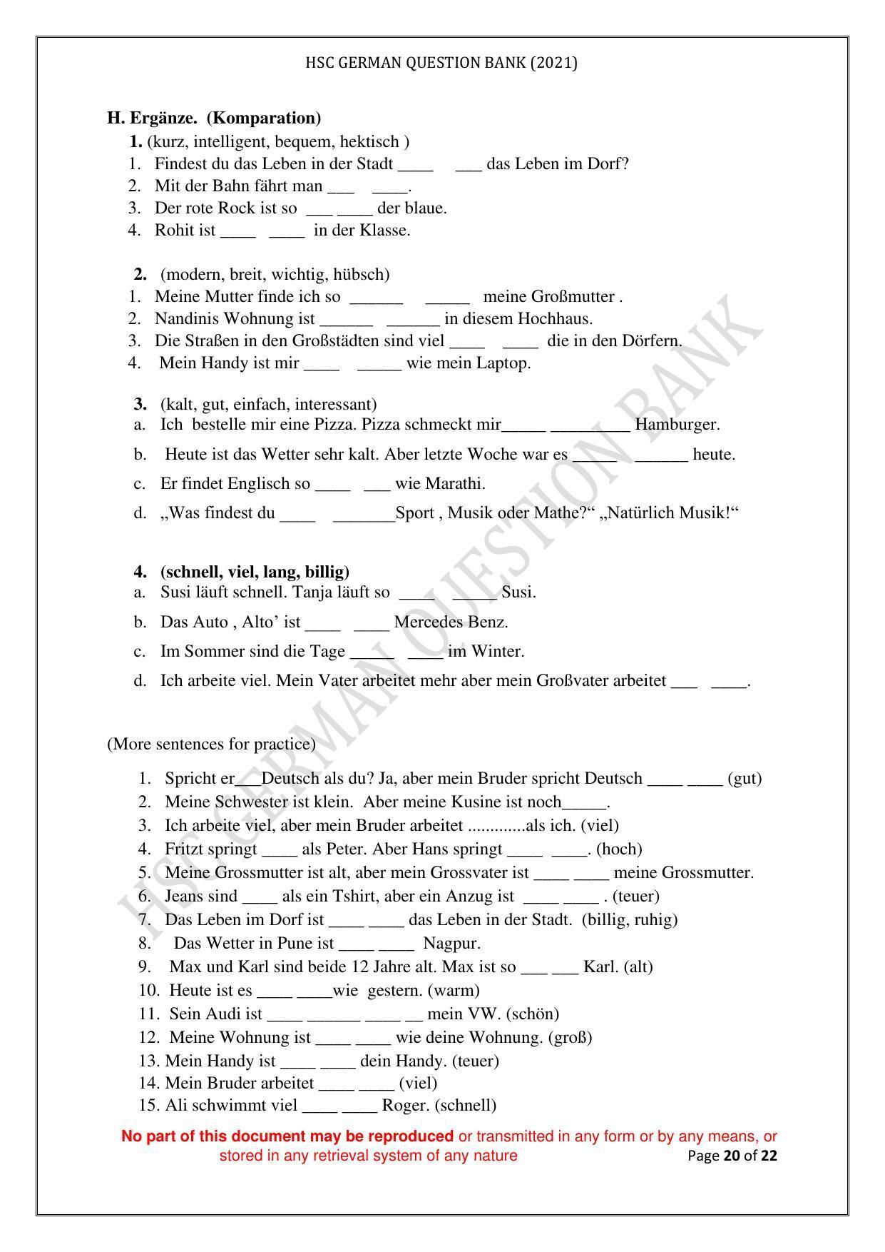 Maharashtra Board Class 12 German Sample Papers - Page 21