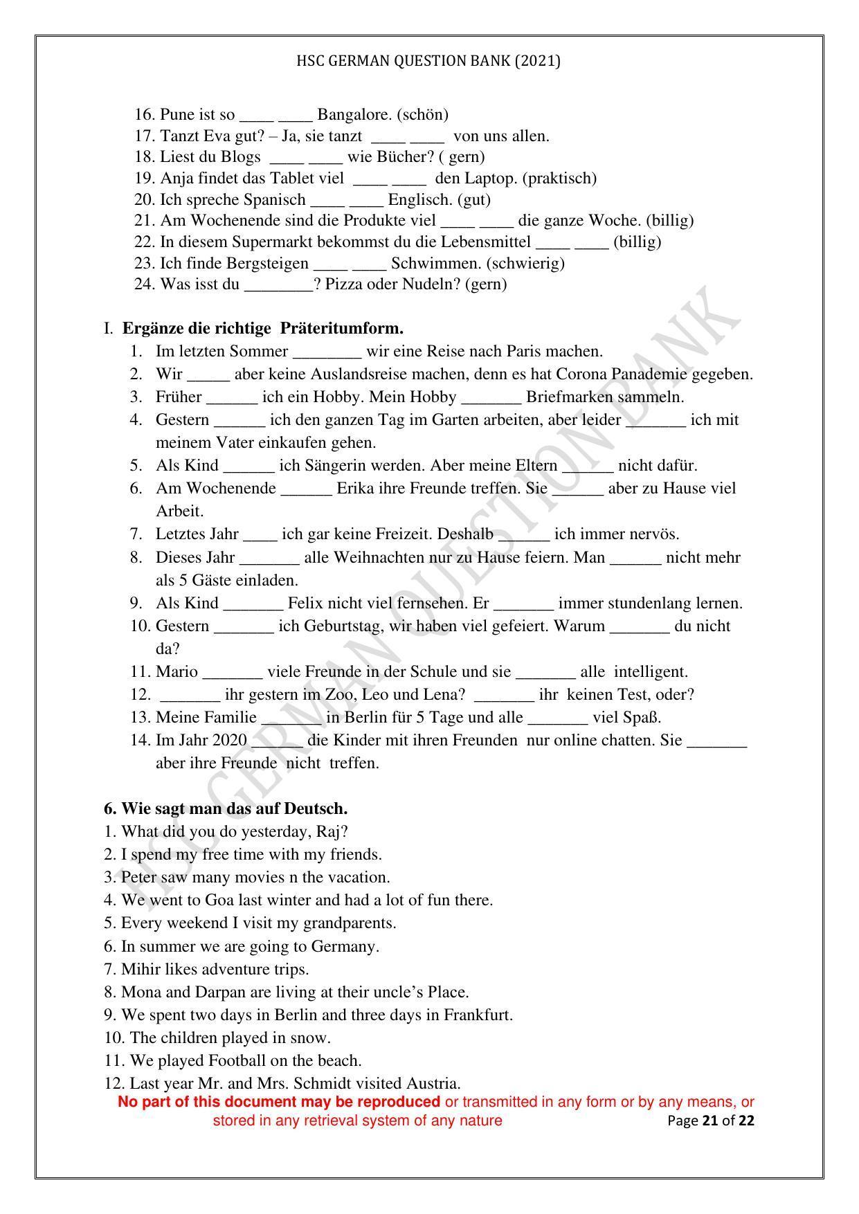 Maharashtra Board Class 12 German Sample Papers - Page 22