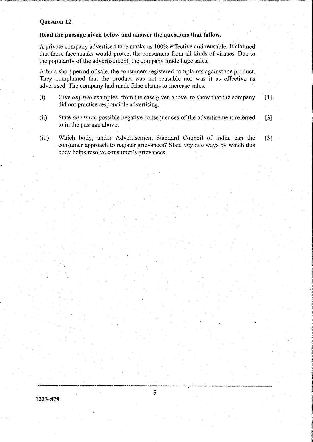 ISC Class 12  Mass Media & Communication 2023 Question Paper - Page 5