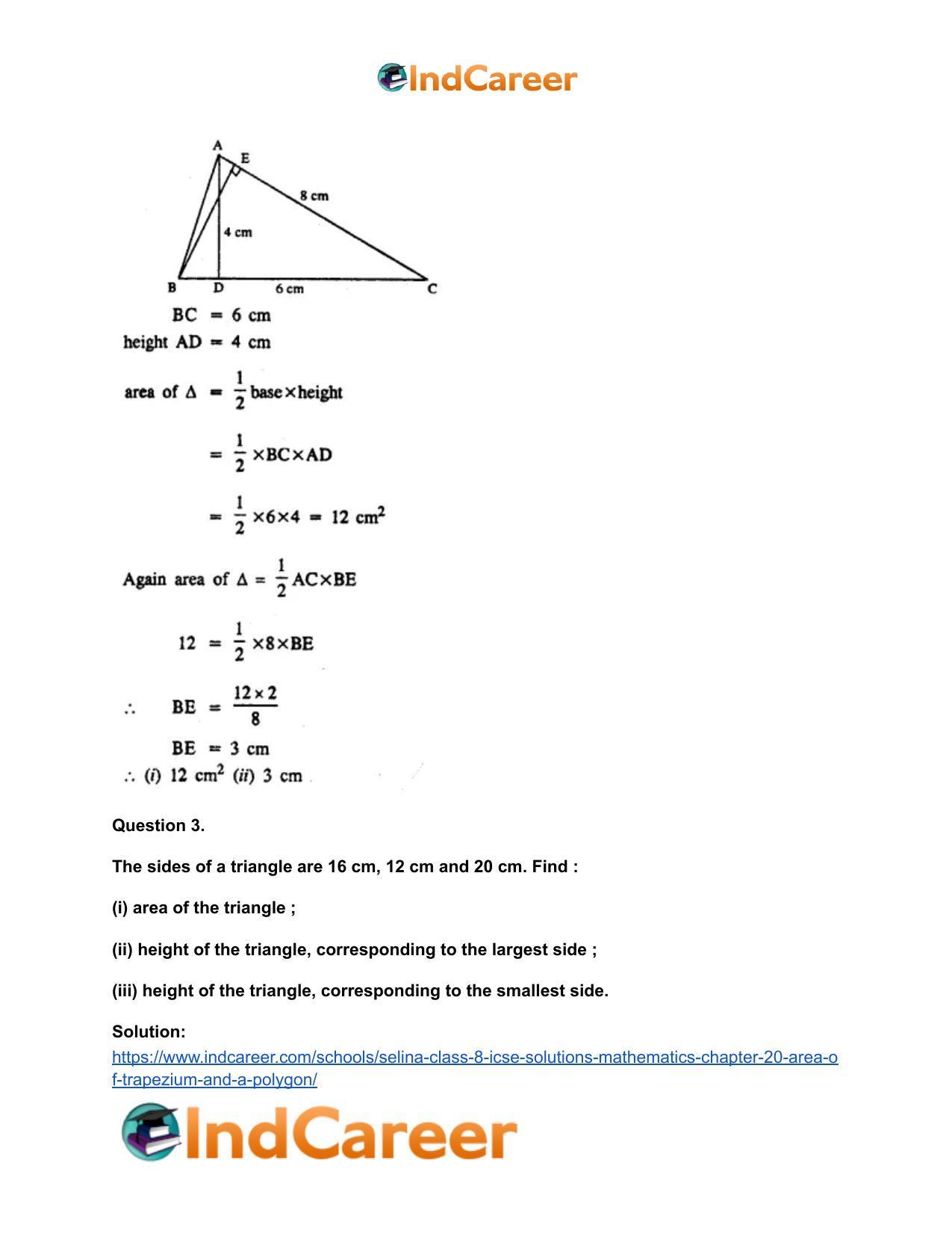 Selina Class 8 ICSE Solutions Mathematics : Chapter 20- Area of Trapezium and a Polygon - Page 6