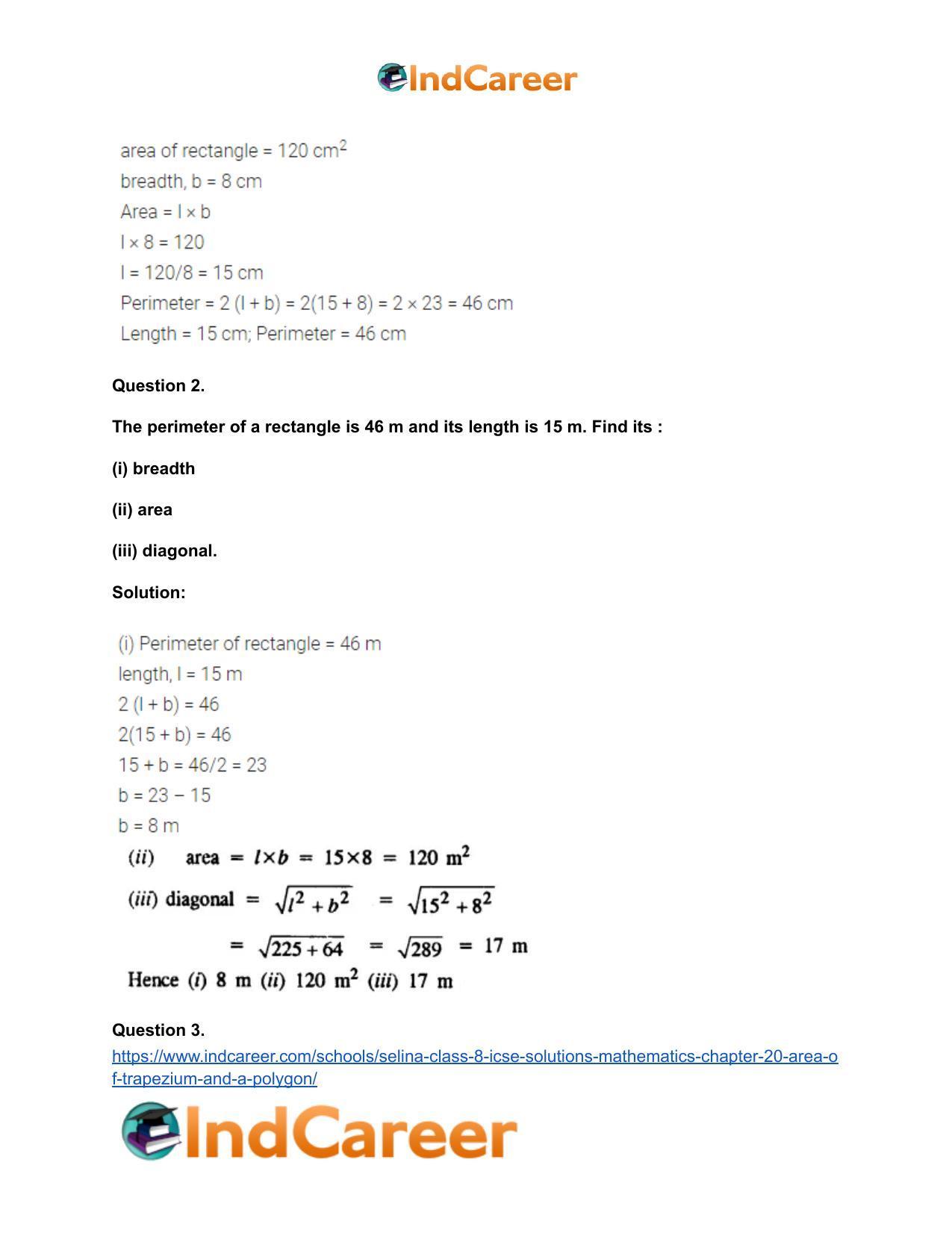 Selina Class 8 ICSE Solutions Mathematics : Chapter 20- Area of Trapezium and a Polygon - Page 21