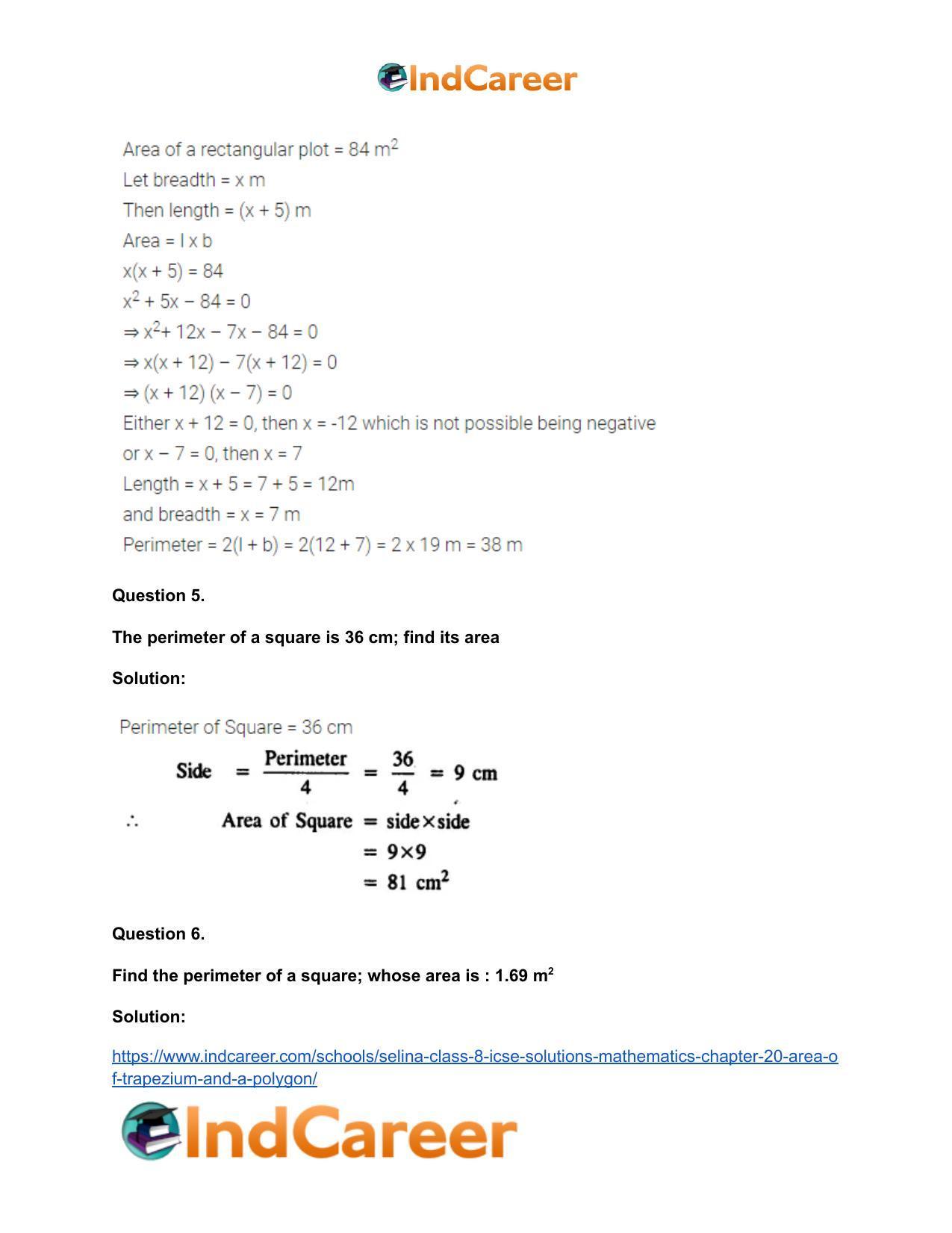 Selina Class 8 ICSE Solutions Mathematics : Chapter 20- Area of Trapezium and a Polygon - Page 23