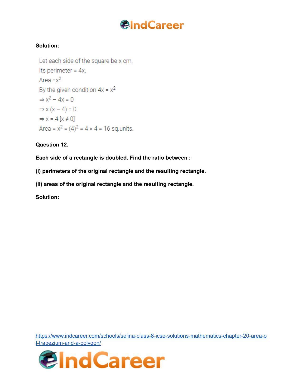Selina Class 8 ICSE Solutions Mathematics : Chapter 20- Area of Trapezium and a Polygon - Page 26