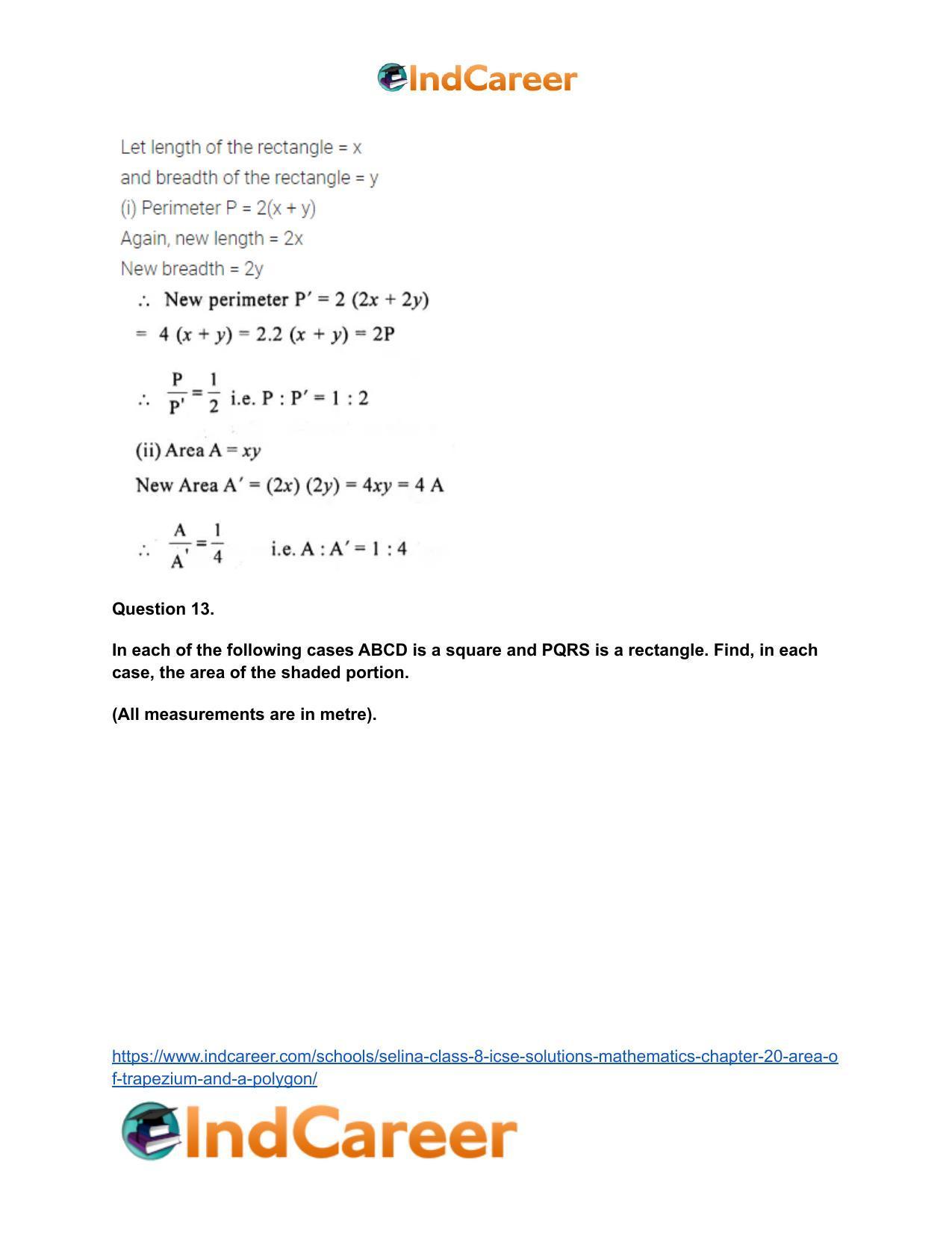 Selina Class 8 ICSE Solutions Mathematics : Chapter 20- Area of Trapezium and a Polygon - Page 27