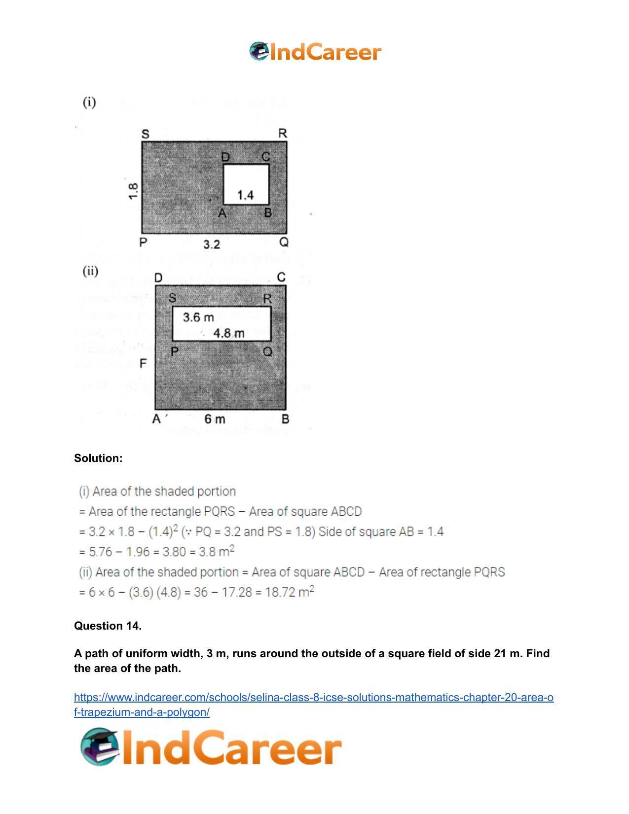 Selina Class 8 ICSE Solutions Mathematics : Chapter 20- Area of Trapezium and a Polygon - Page 28