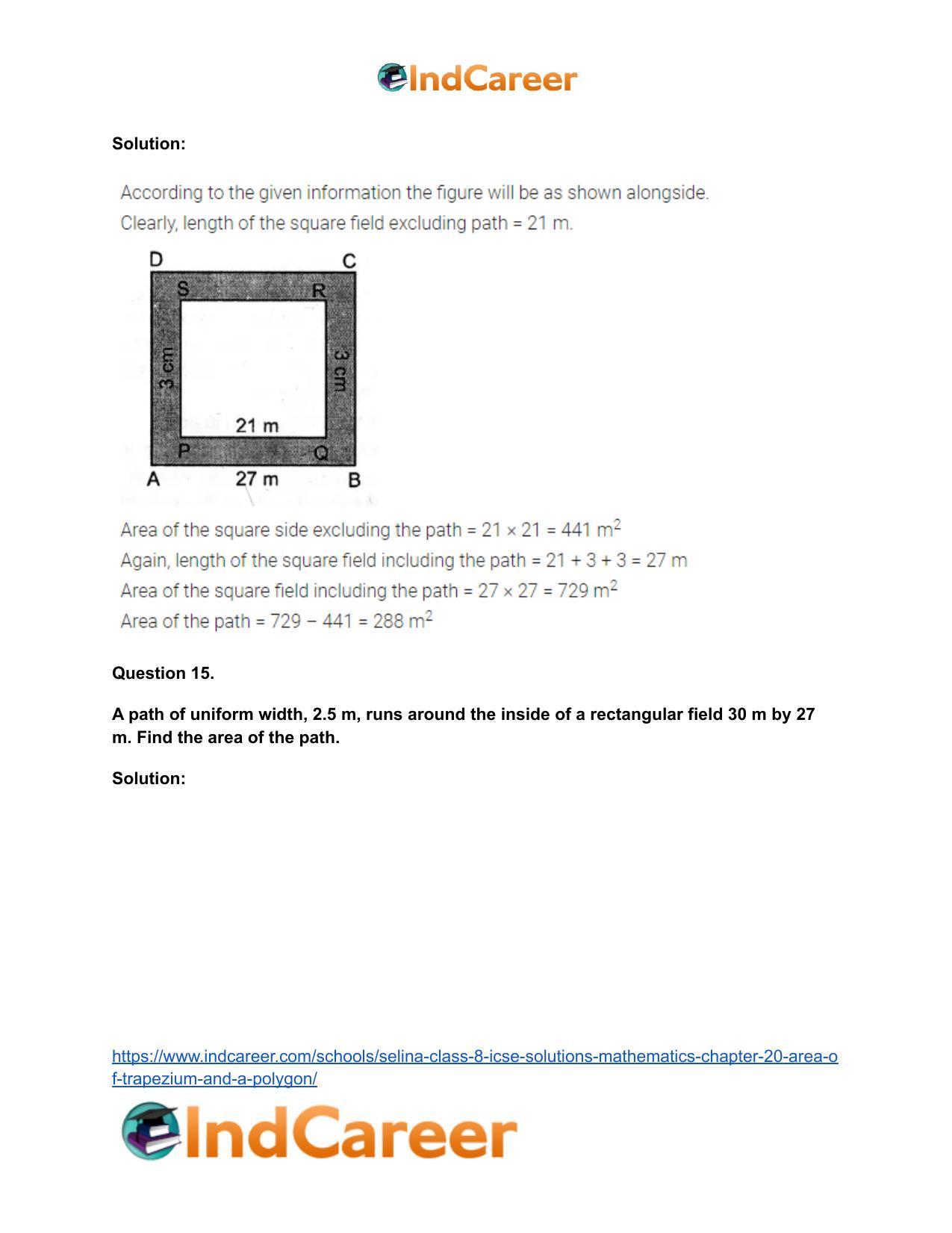 Selina Class 8 ICSE Solutions Mathematics : Chapter 20- Area of Trapezium and a Polygon - Page 29