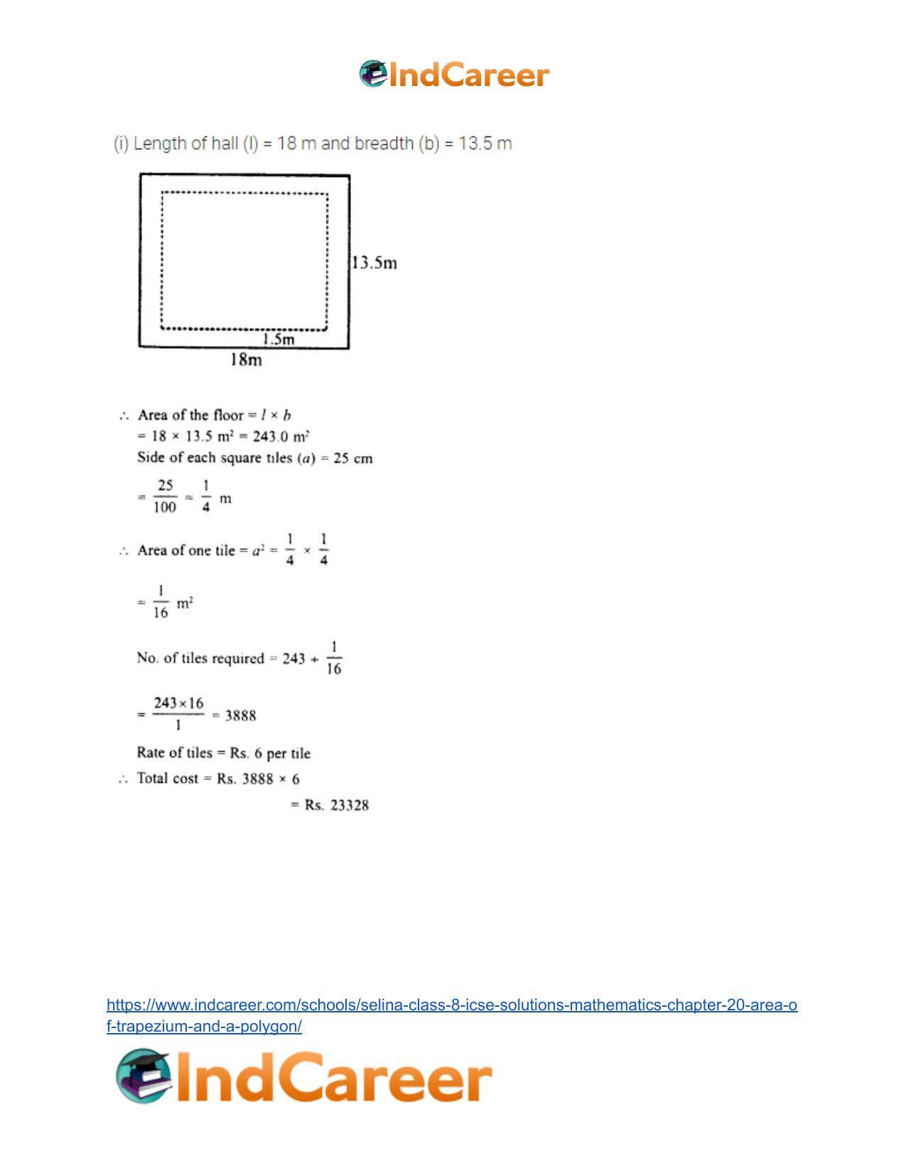Selina Class 8 ICSE Solutions Mathematics : Chapter 20- Area of Trapezium and a Polygon - Page 31