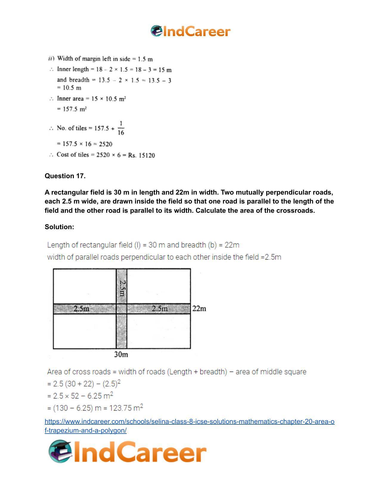 Selina Class 8 ICSE Solutions Mathematics : Chapter 20- Area of Trapezium and a Polygon - Page 32