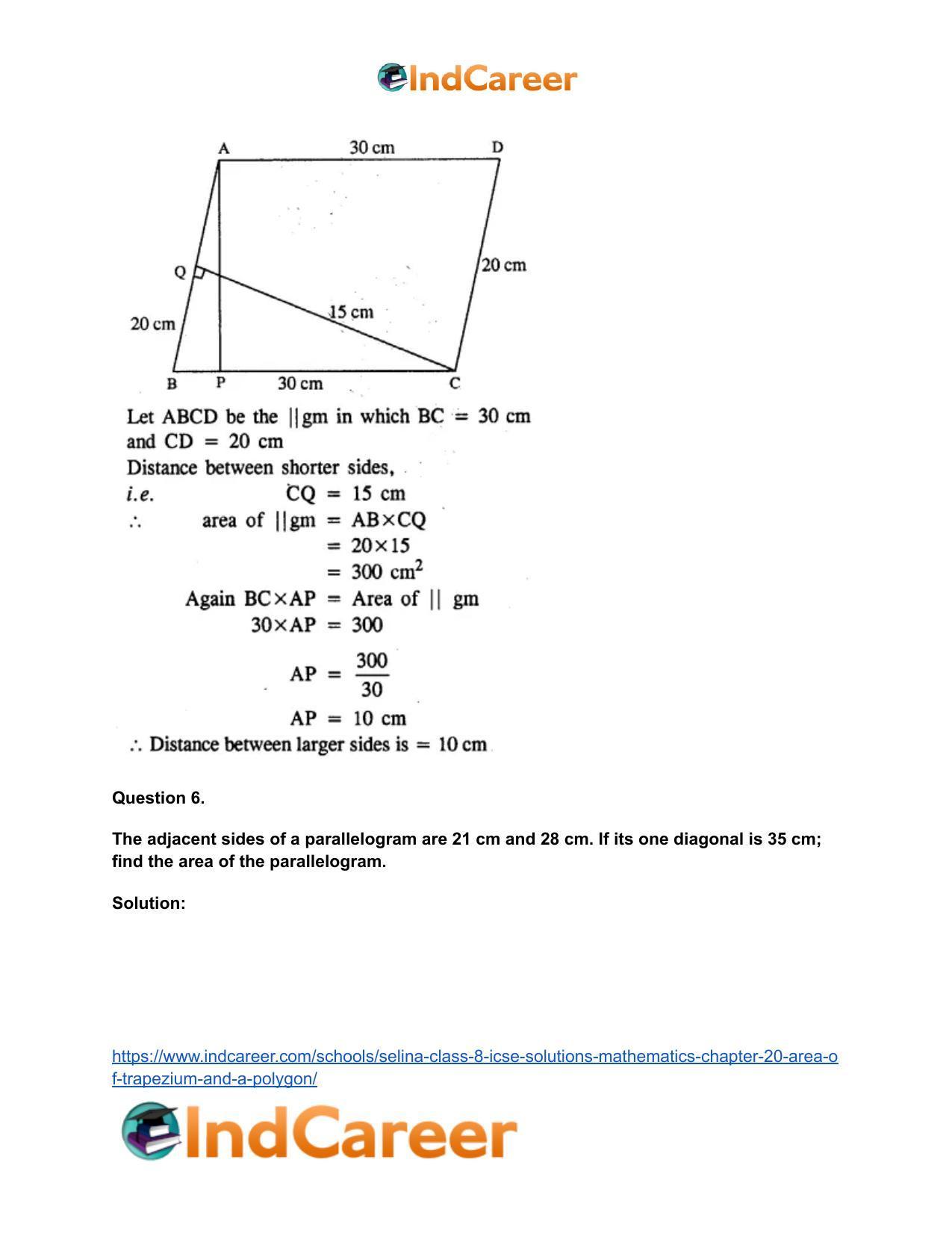 Selina Class 8 ICSE Solutions Mathematics : Chapter 20- Area of Trapezium and a Polygon - Page 40