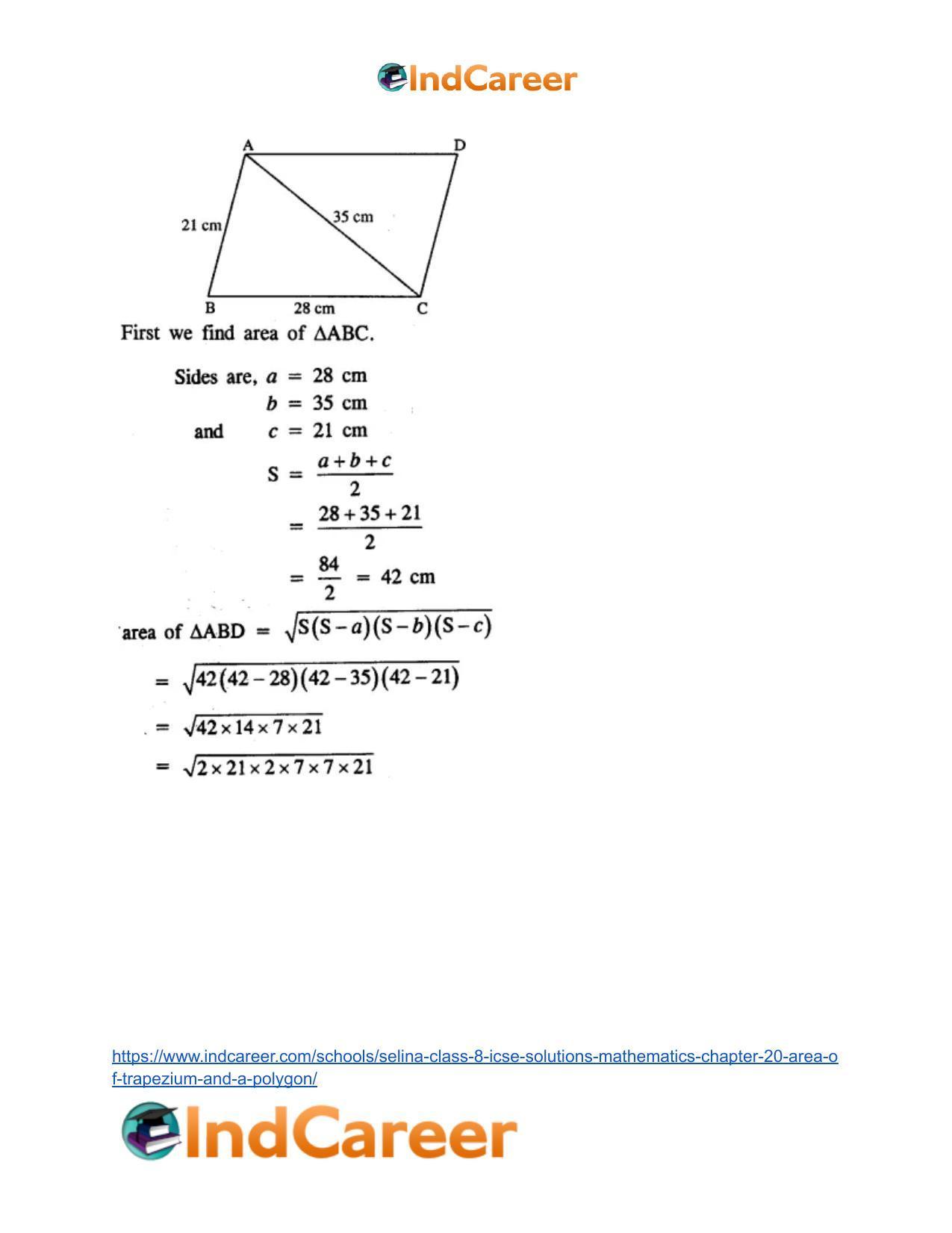 Selina Class 8 ICSE Solutions Mathematics : Chapter 20- Area of Trapezium and a Polygon - Page 41