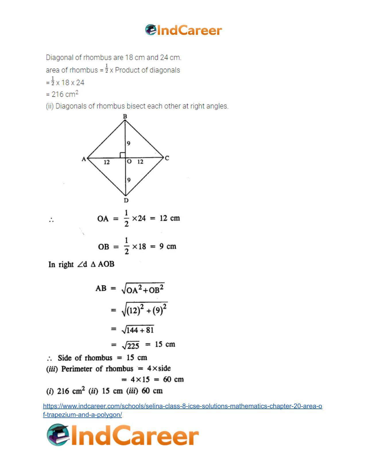 Selina Class 8 ICSE Solutions Mathematics : Chapter 20- Area of Trapezium and a Polygon - Page 43