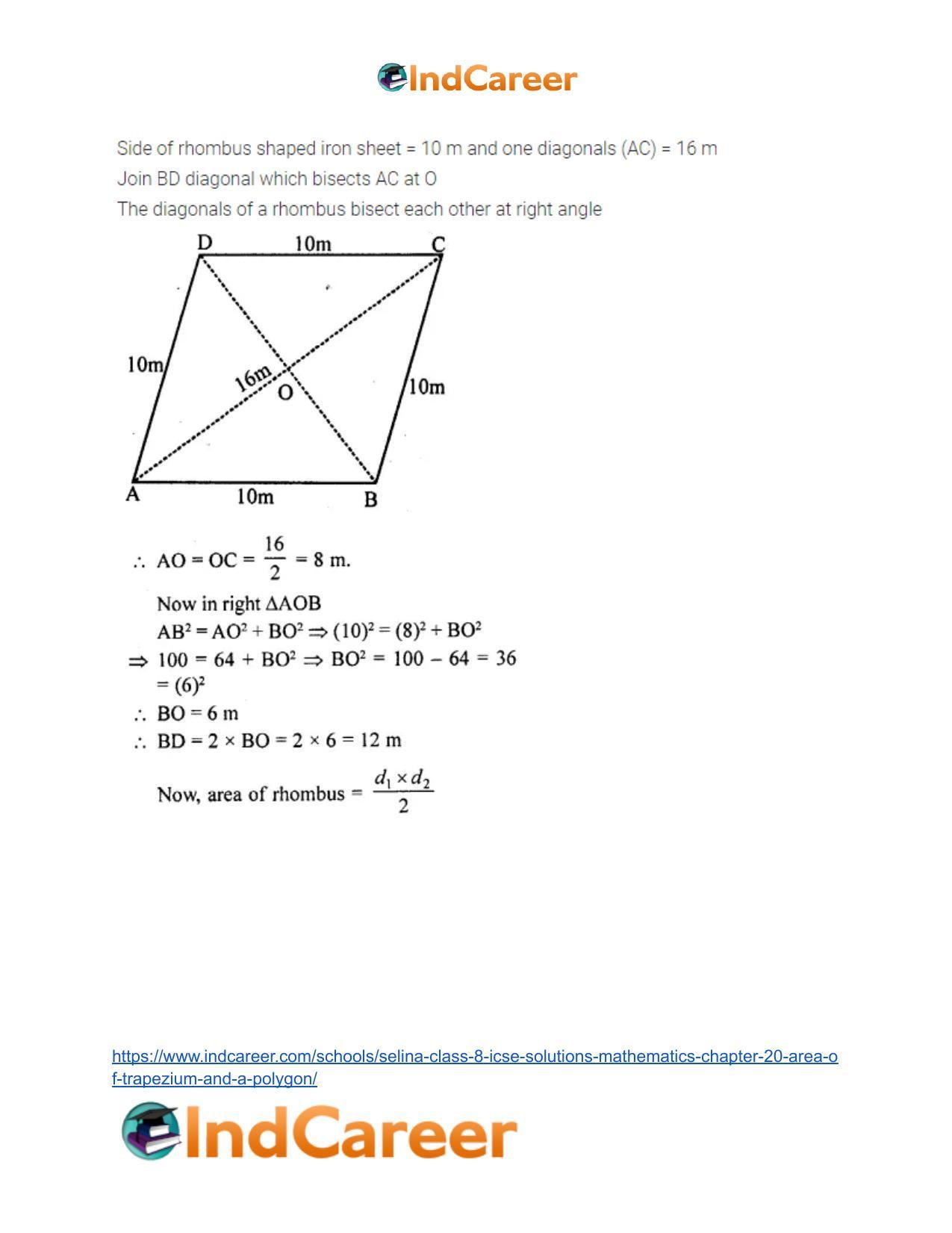 Selina Class 8 ICSE Solutions Mathematics : Chapter 20- Area of Trapezium and a Polygon - Page 48