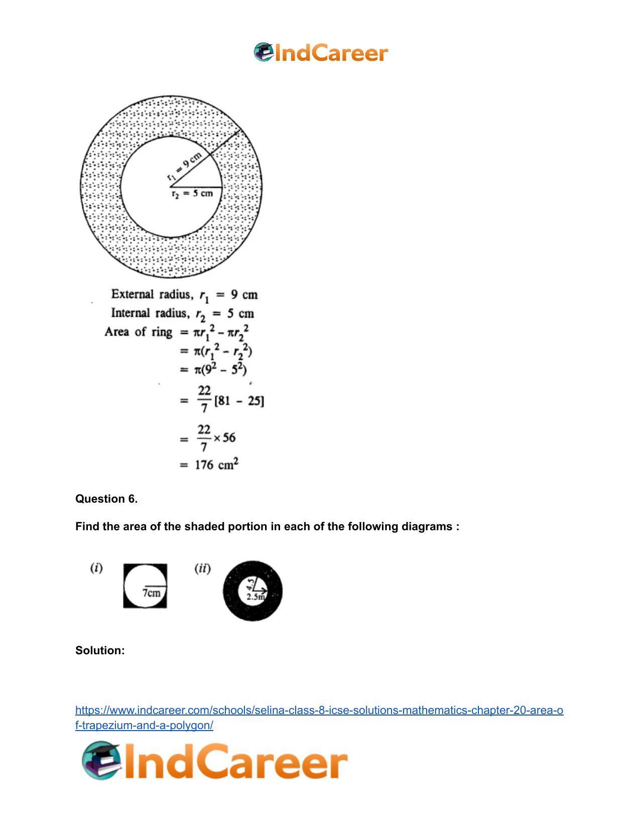 Selina Class 8 ICSE Solutions Mathematics : Chapter 20- Area of Trapezium and a Polygon - Page 57