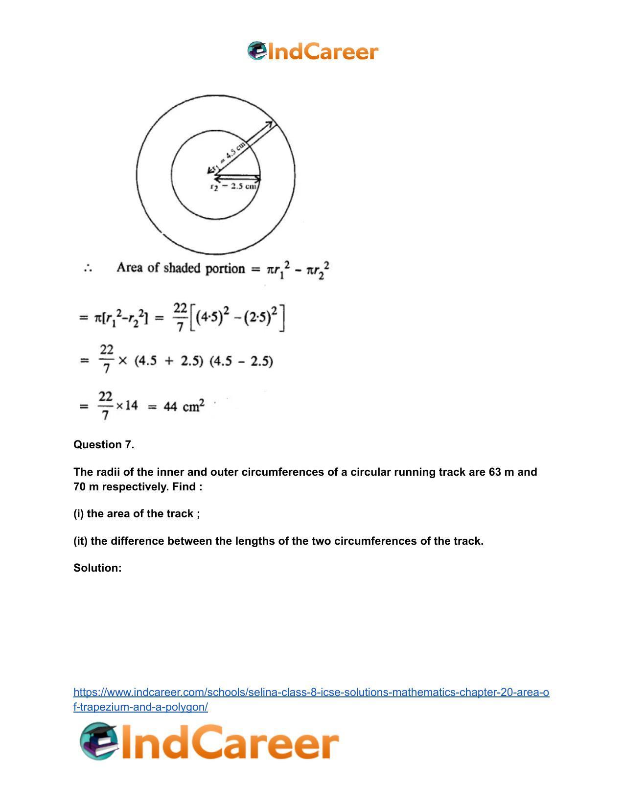 Selina Class 8 ICSE Solutions Mathematics : Chapter 20- Area of Trapezium and a Polygon - Page 59