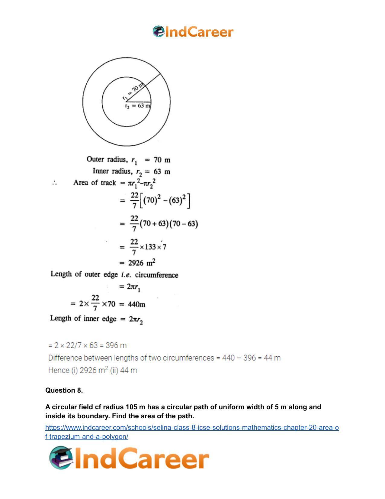 Selina Class 8 ICSE Solutions Mathematics : Chapter 20- Area of Trapezium and a Polygon - Page 60