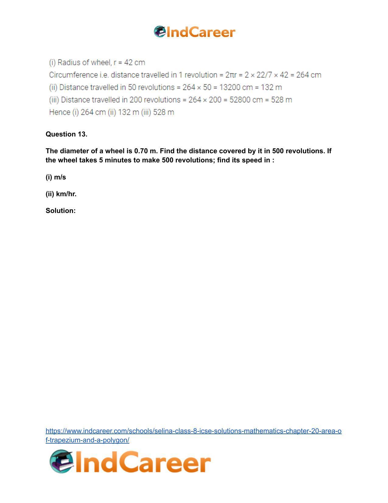 Selina Class 8 ICSE Solutions Mathematics : Chapter 20- Area of Trapezium and a Polygon - Page 65