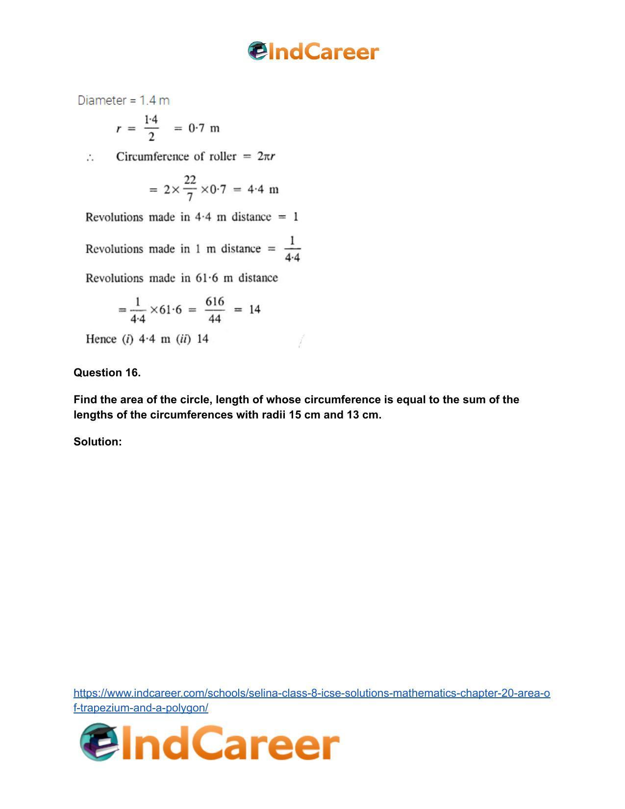 Selina Class 8 ICSE Solutions Mathematics : Chapter 20- Area of Trapezium and a Polygon - Page 68