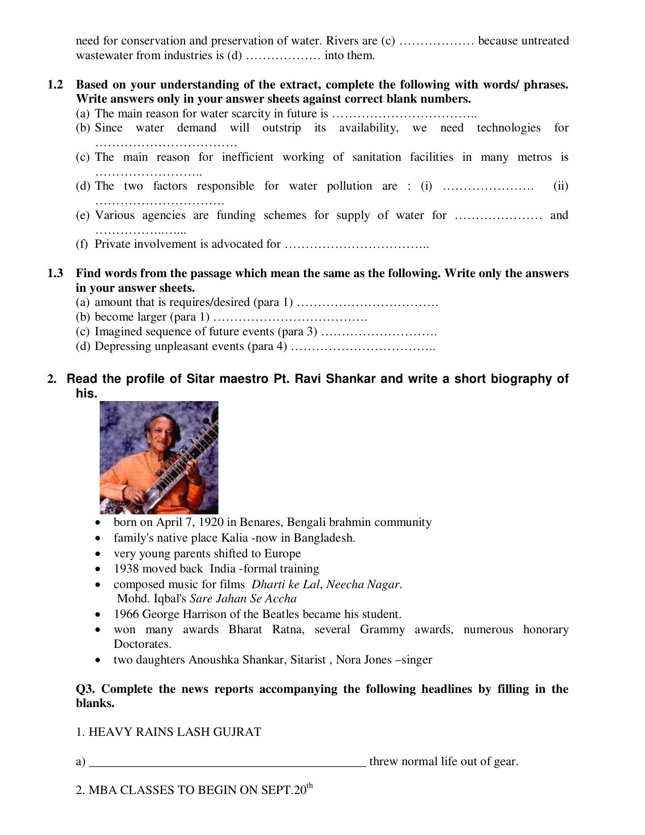 CBSE Worksheets for Class 10 English Assignment 19 - Page 2