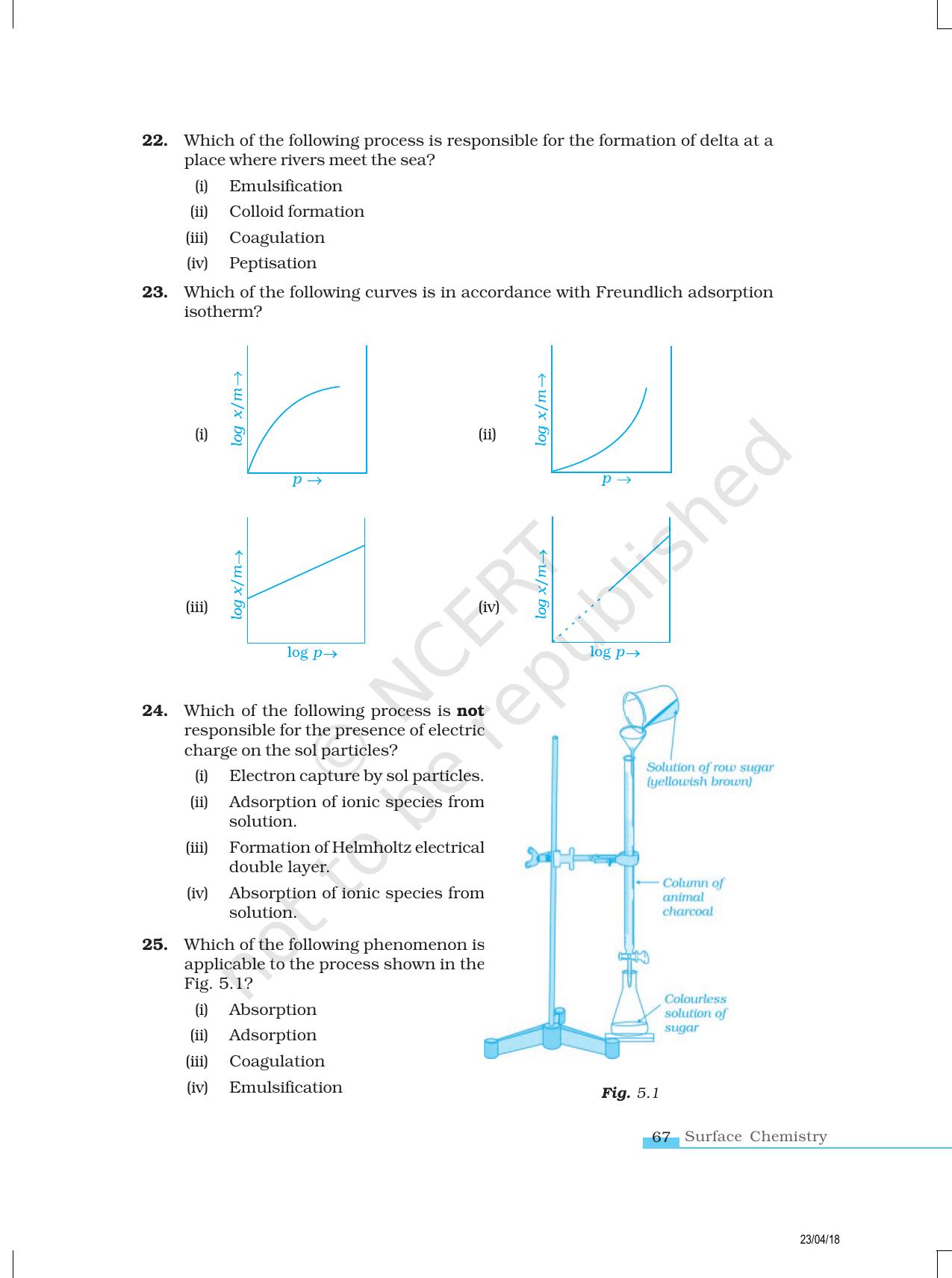 NCERT Exemplar Book for Class 12 Chemistry: Chapter 5 Surface Chemistry - Page 5