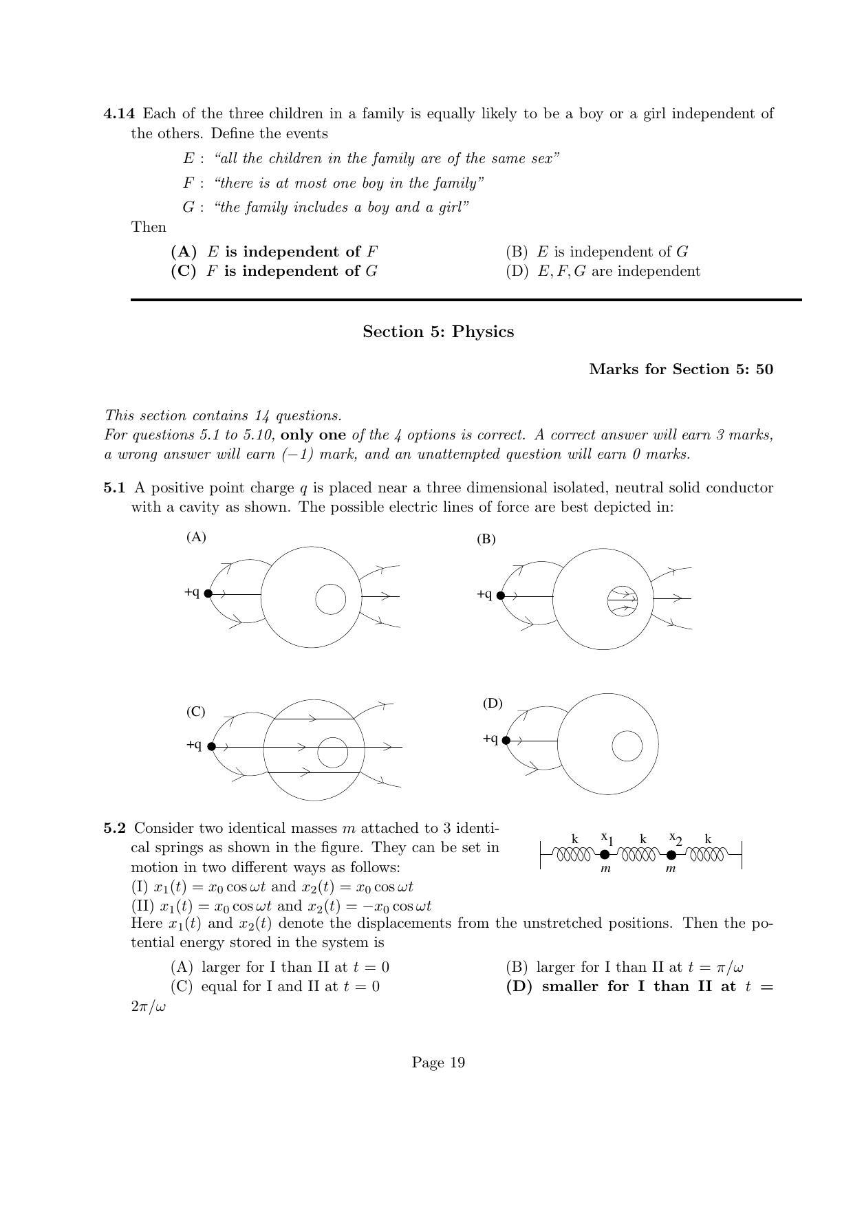 NEST 2014 Question Paper - Page 19