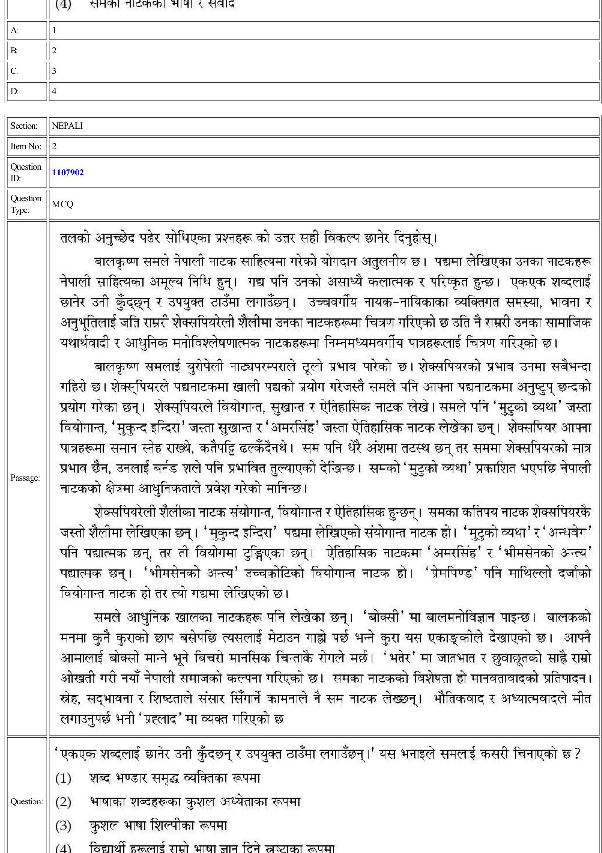 CUET 2022 Question Paper of Nepali - Page 2