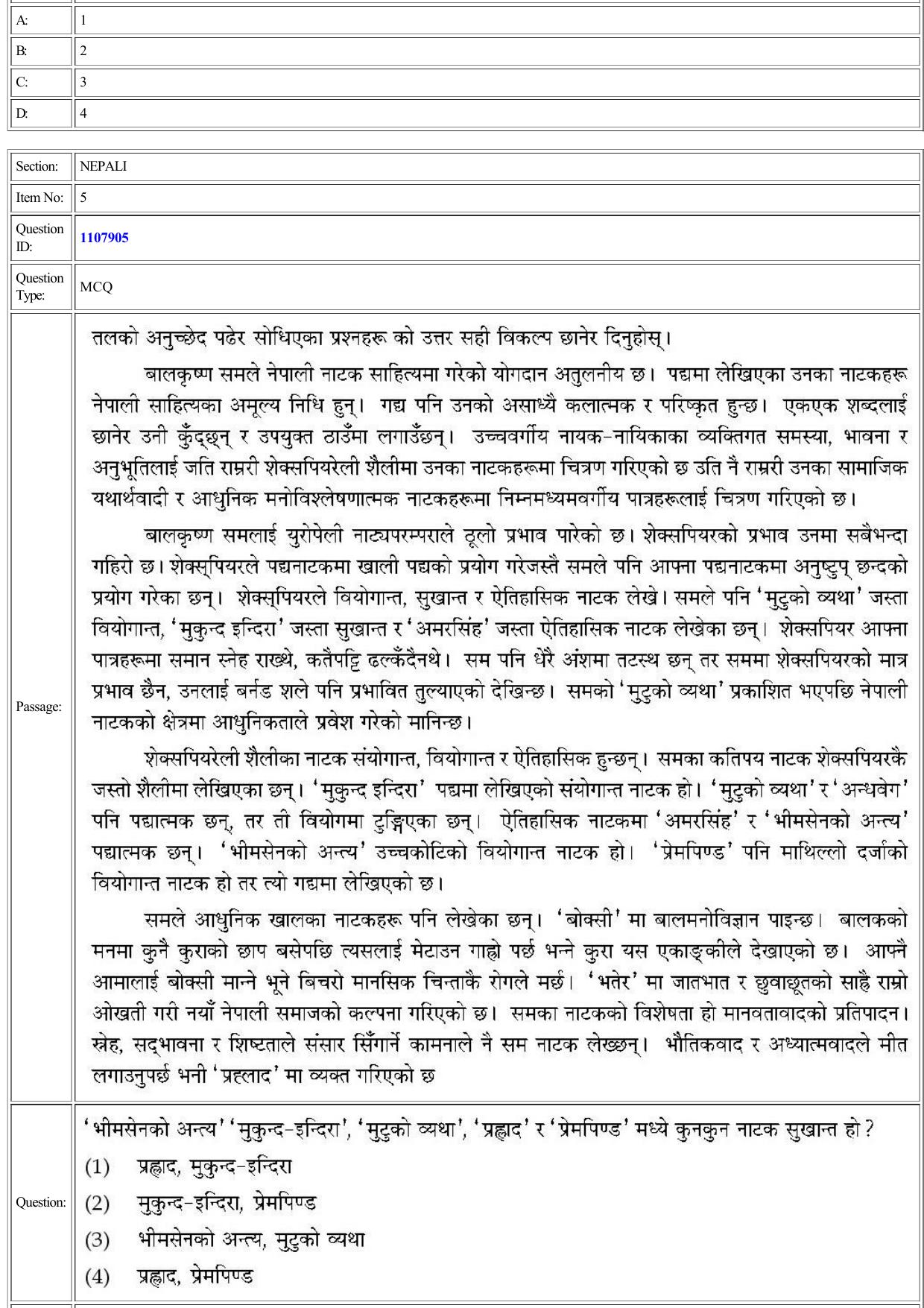 CUET 2022 Question Paper of Nepali - Page 5