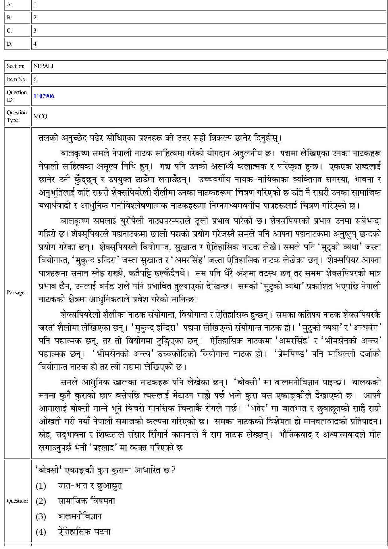 CUET 2022 Question Paper of Nepali - Page 6