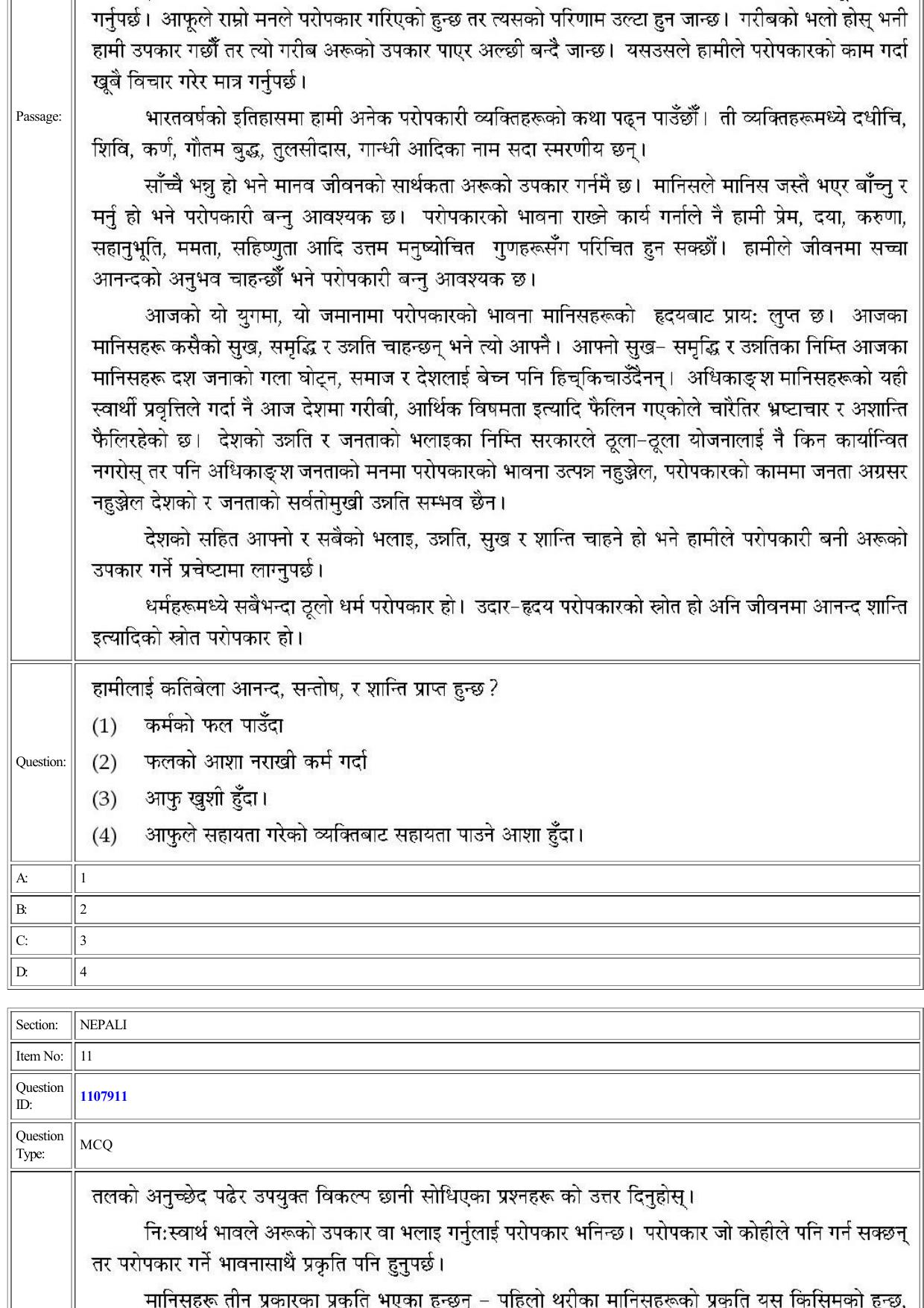 CUET 2022 Question Paper of Nepali - Page 11