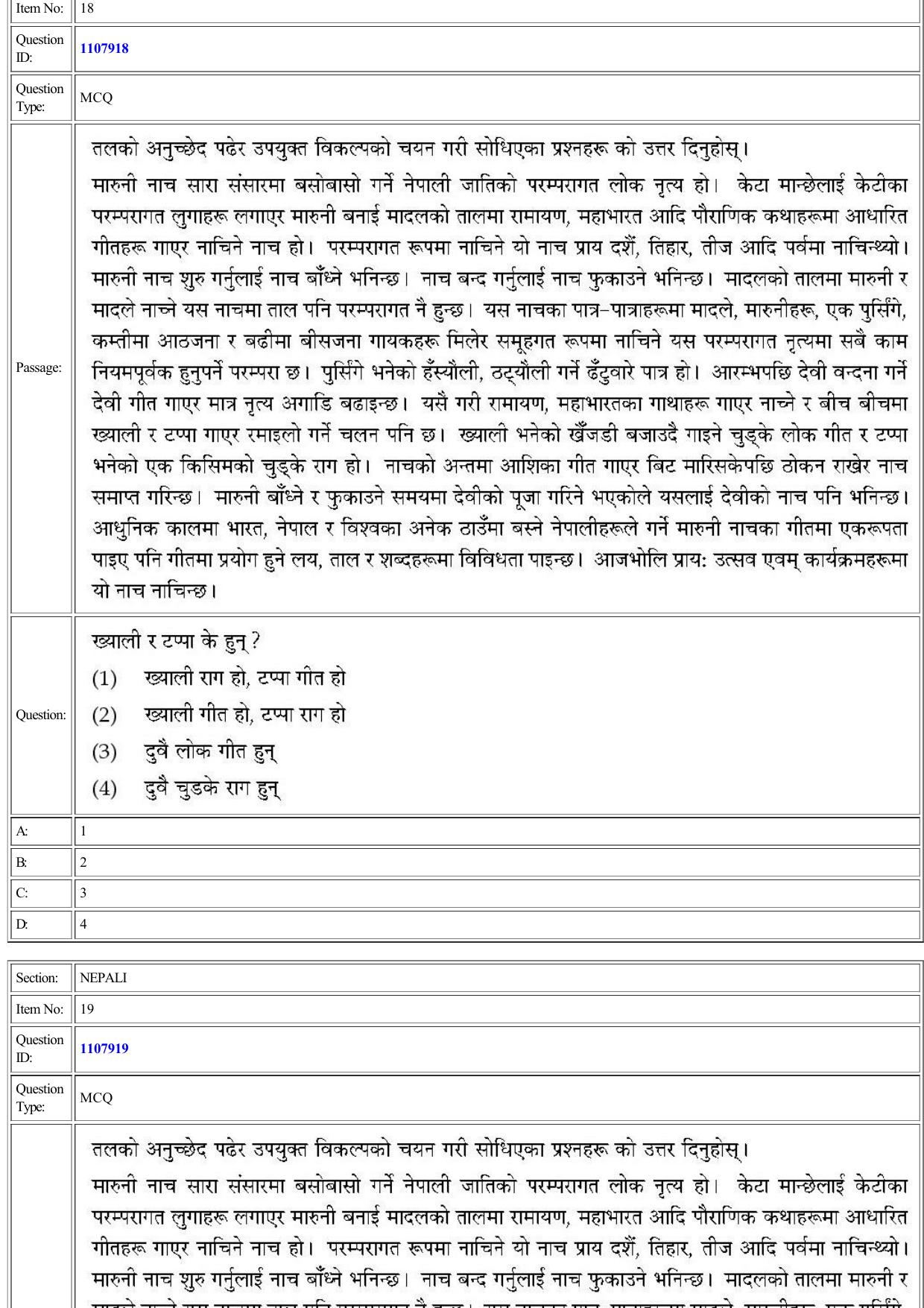 CUET 2022 Question Paper of Nepali - Page 19