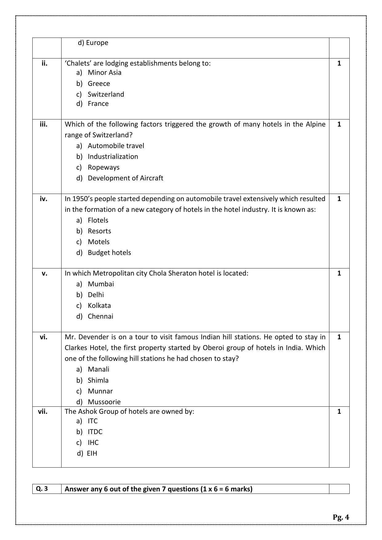 CBSE Class 12 Front Office Operations (Skill Education) Sample Papers 2023 - Page 4