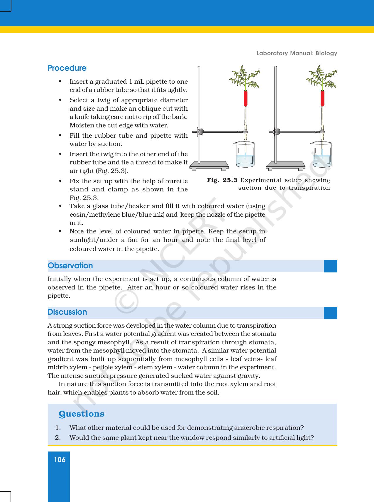 NCERT Laboratory Manuals for Class XI Biology - Exercise 25 to 27 - Page 4