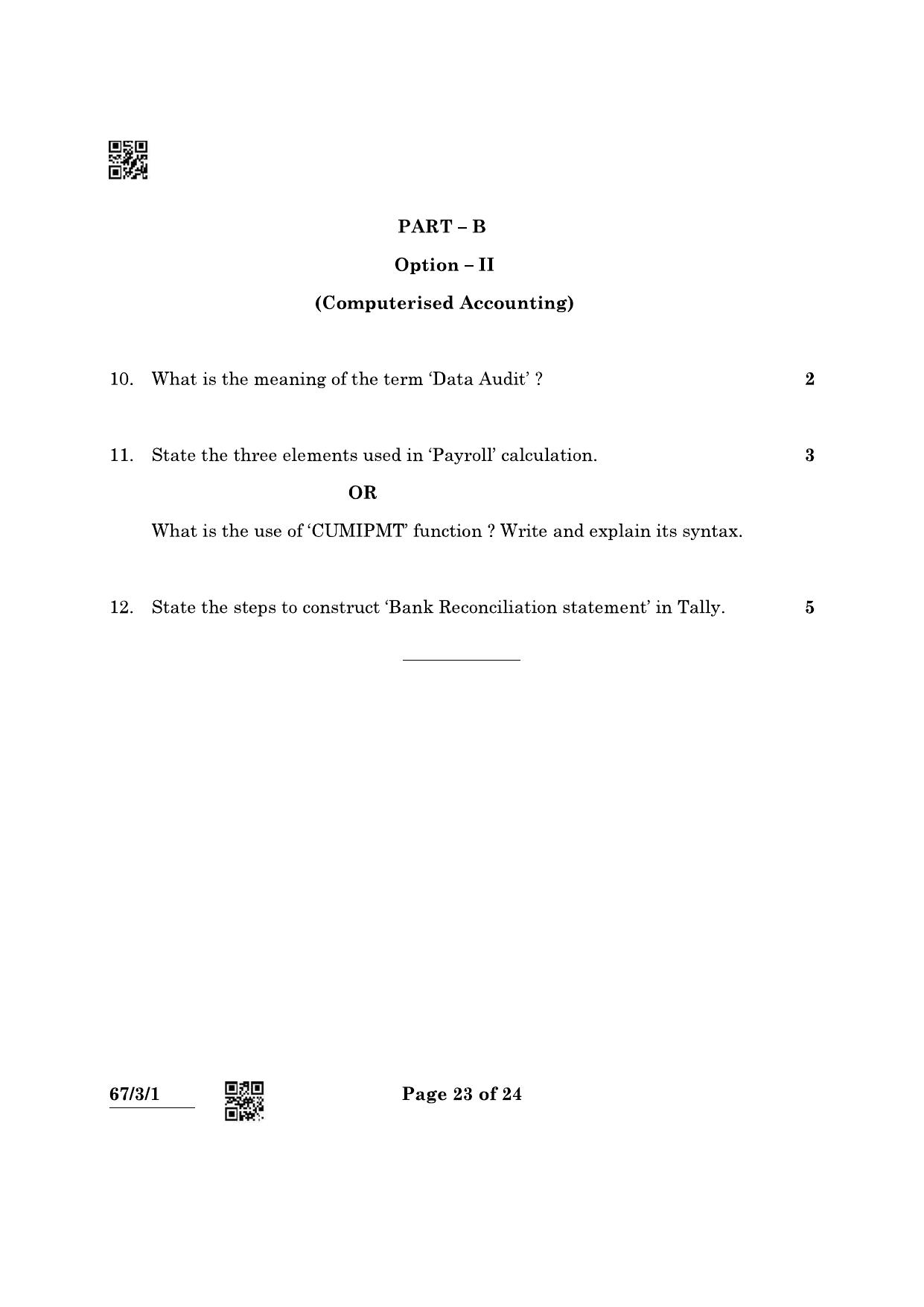 CBSE Class 12 67-3-1 Accountancy 2022 Question Paper - Page 23