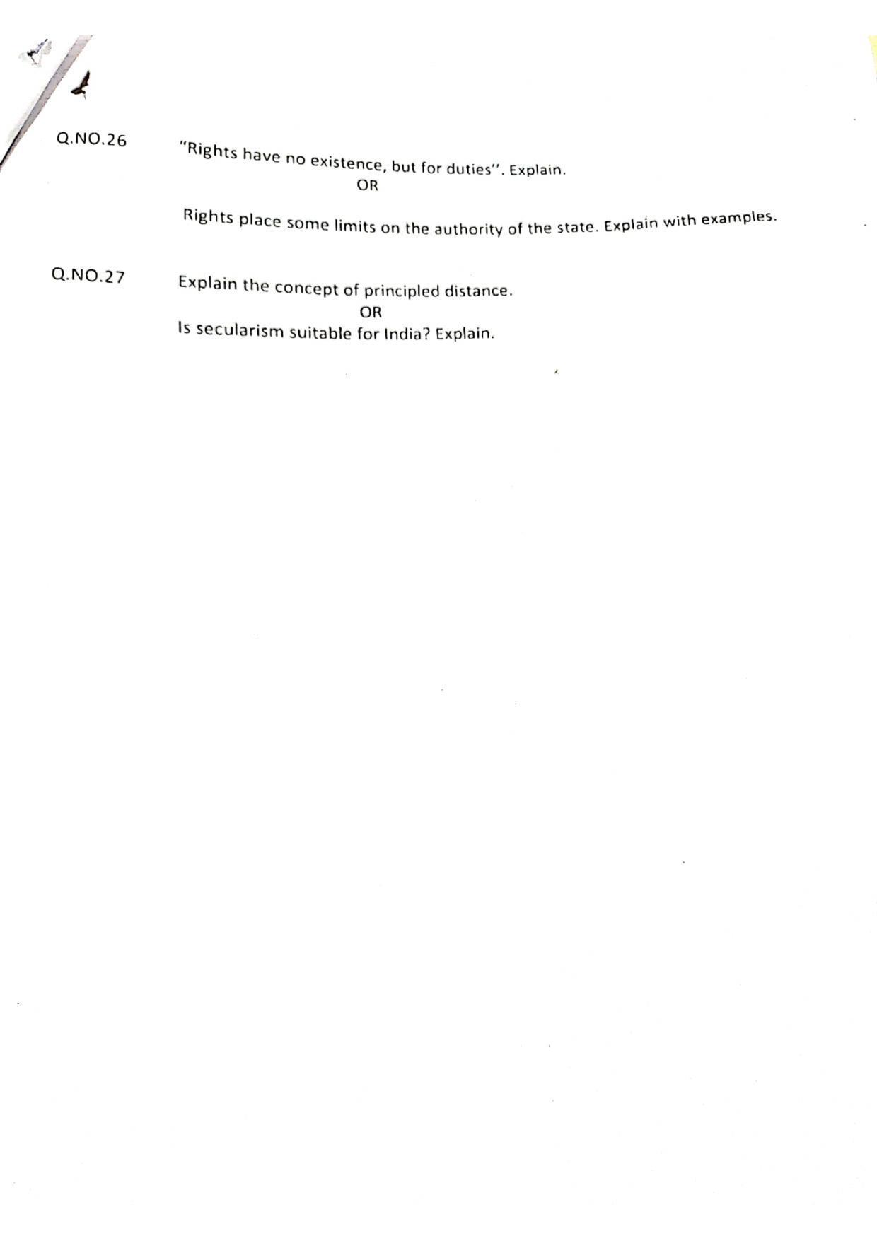 JKBOSE Class 11 Political Science Model Question Paper 2023 - Page 4