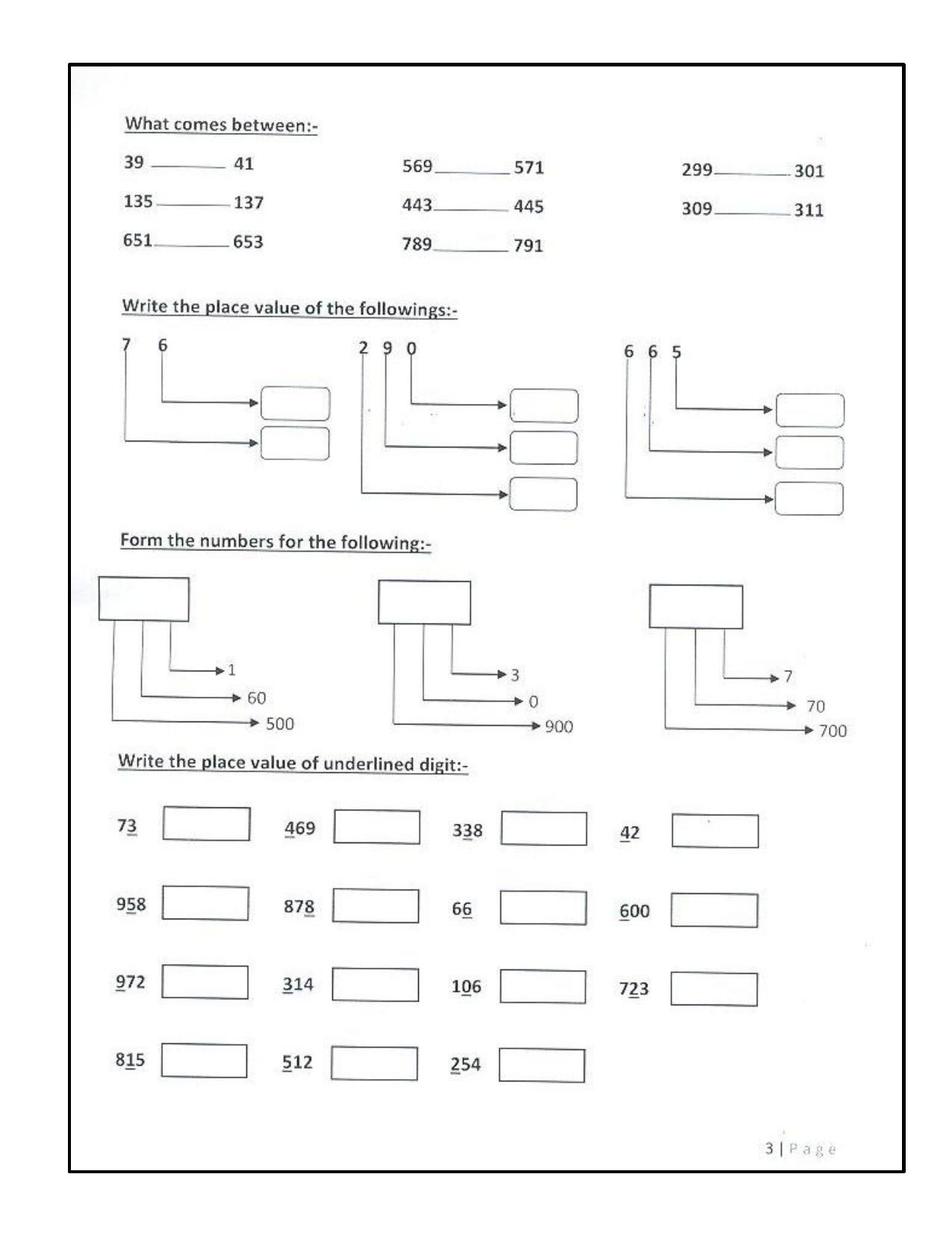 Revison Worksheets for Class 2 Maths Assignment 126 - Page 3