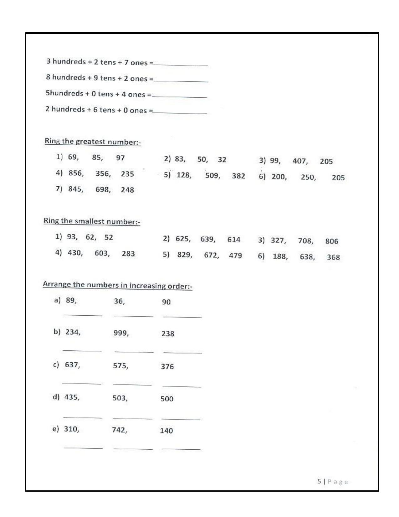Revison Worksheets for Class 2 Maths Assignment 126 - Page 5