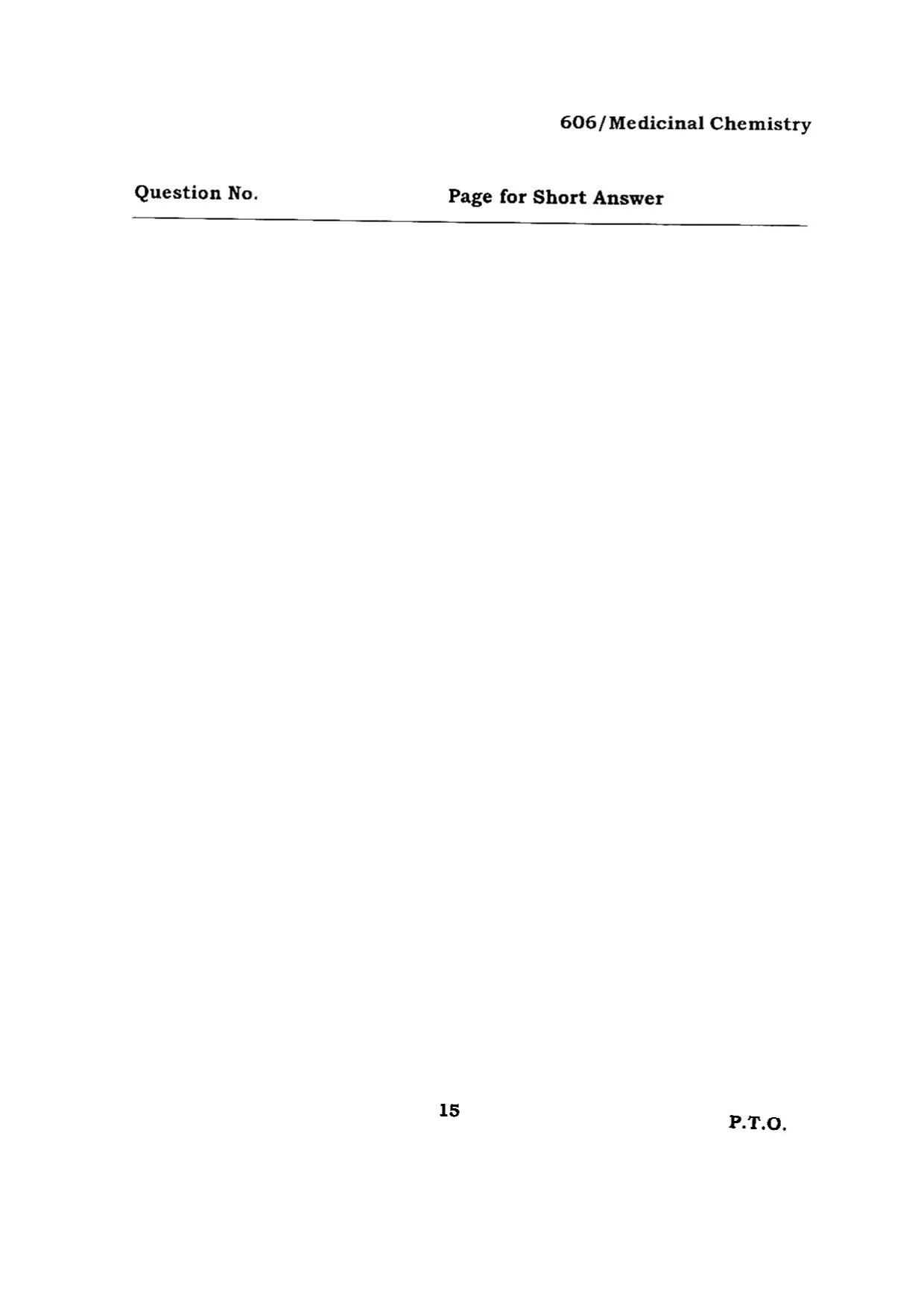 BHU RET MEDICINAL CHEMISTRY 2015 Question Paper - Page 15