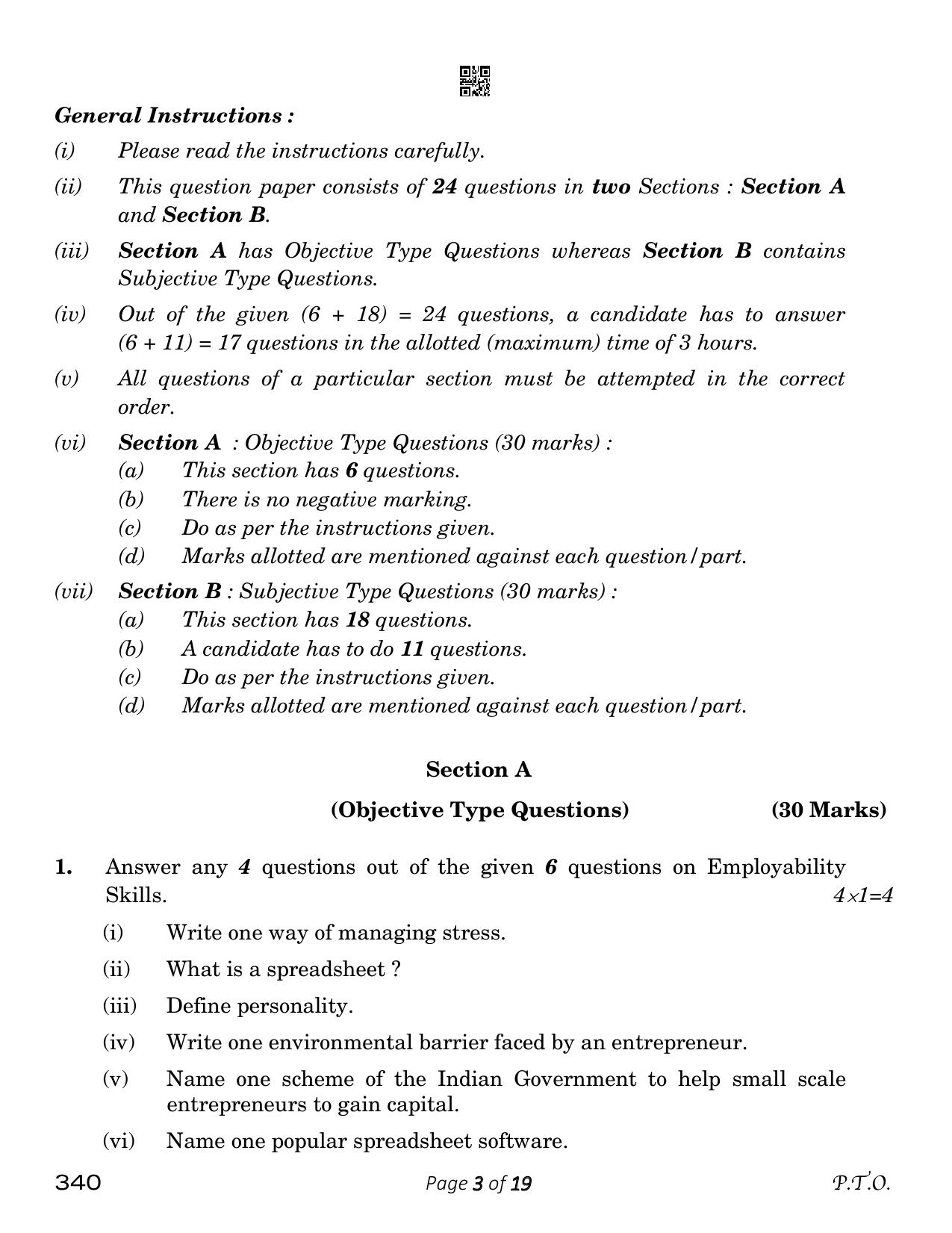 CBSE Class 12 Horticulture (Compartment) 2023 Question Paper - Page 3