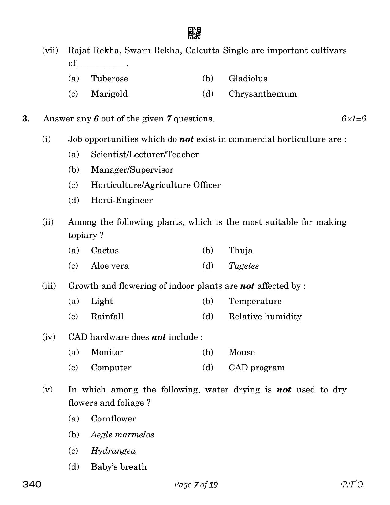 CBSE Class 12 Horticulture (Compartment) 2023 Question Paper - Page 7