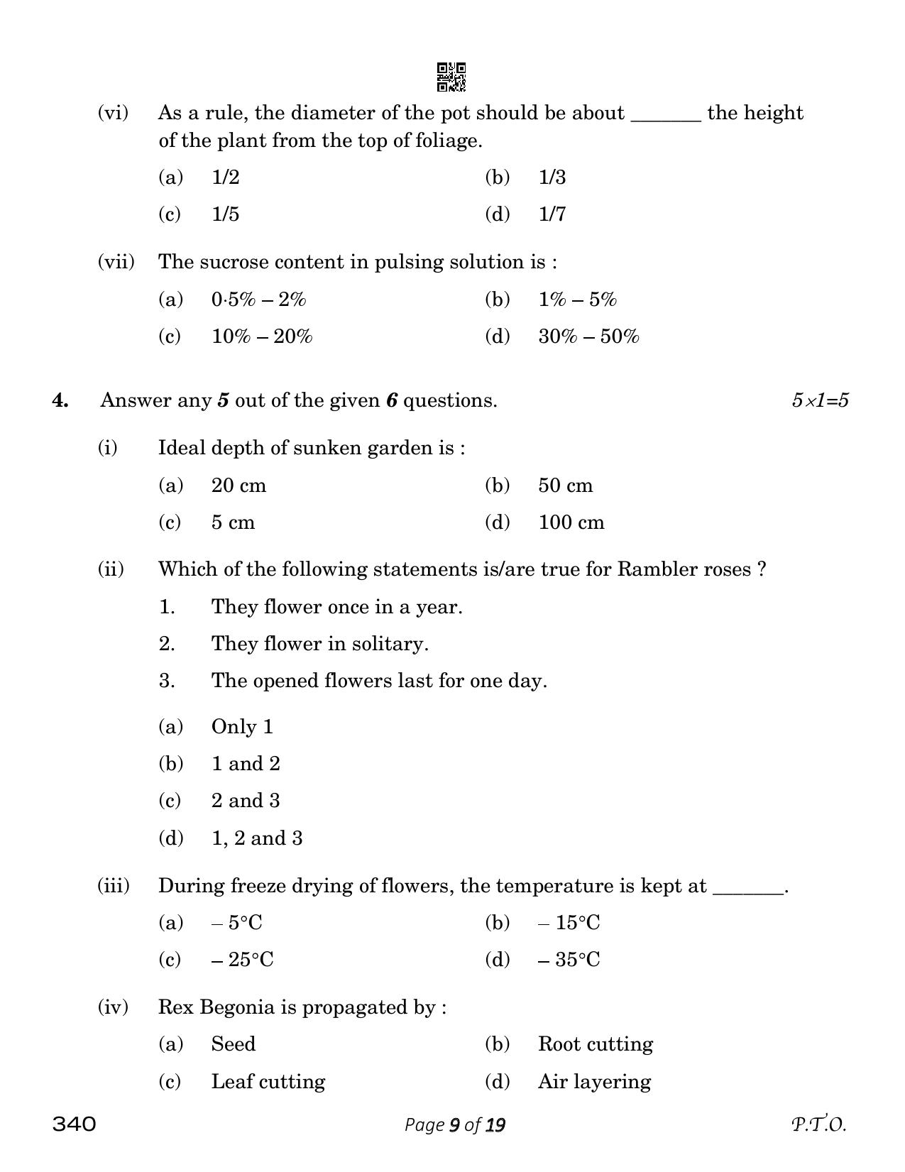CBSE Class 12 Horticulture (Compartment) 2023 Question Paper - Page 9