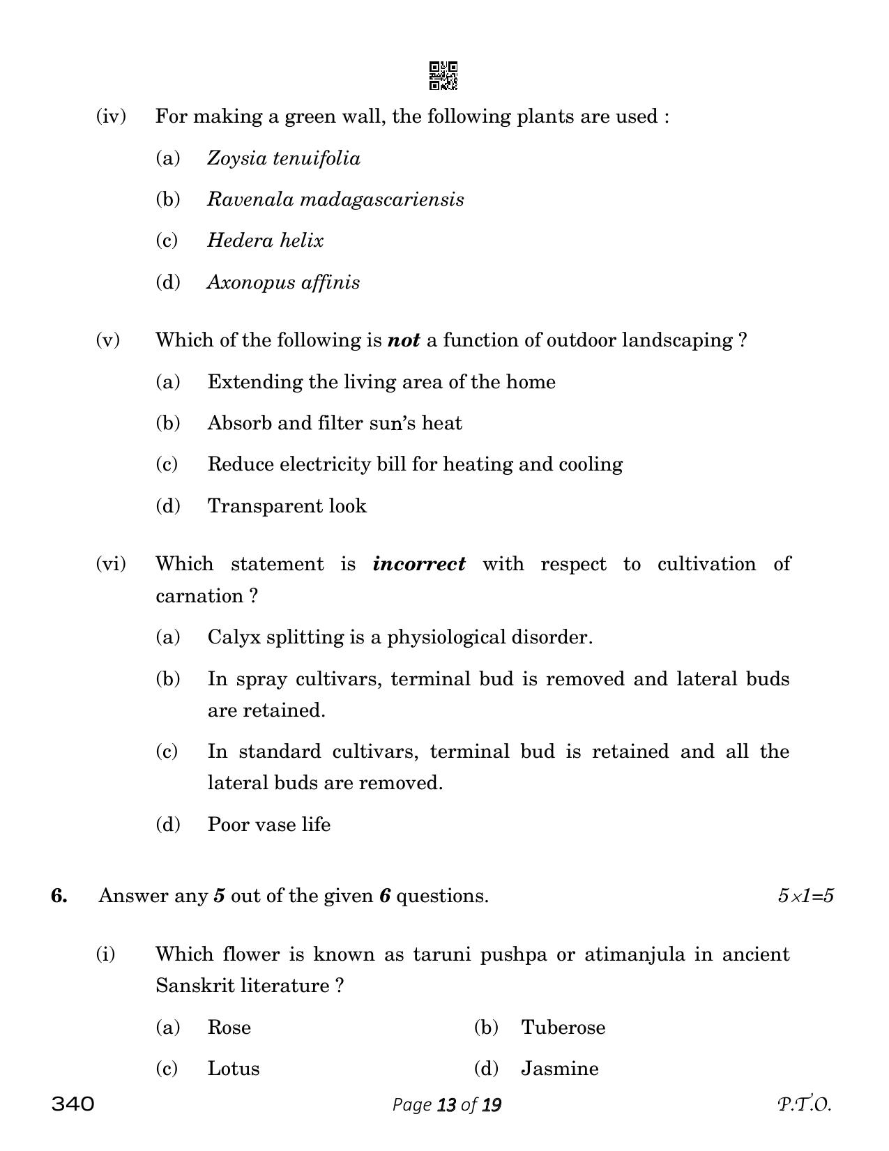 CBSE Class 12 Horticulture (Compartment) 2023 Question Paper - Page 13