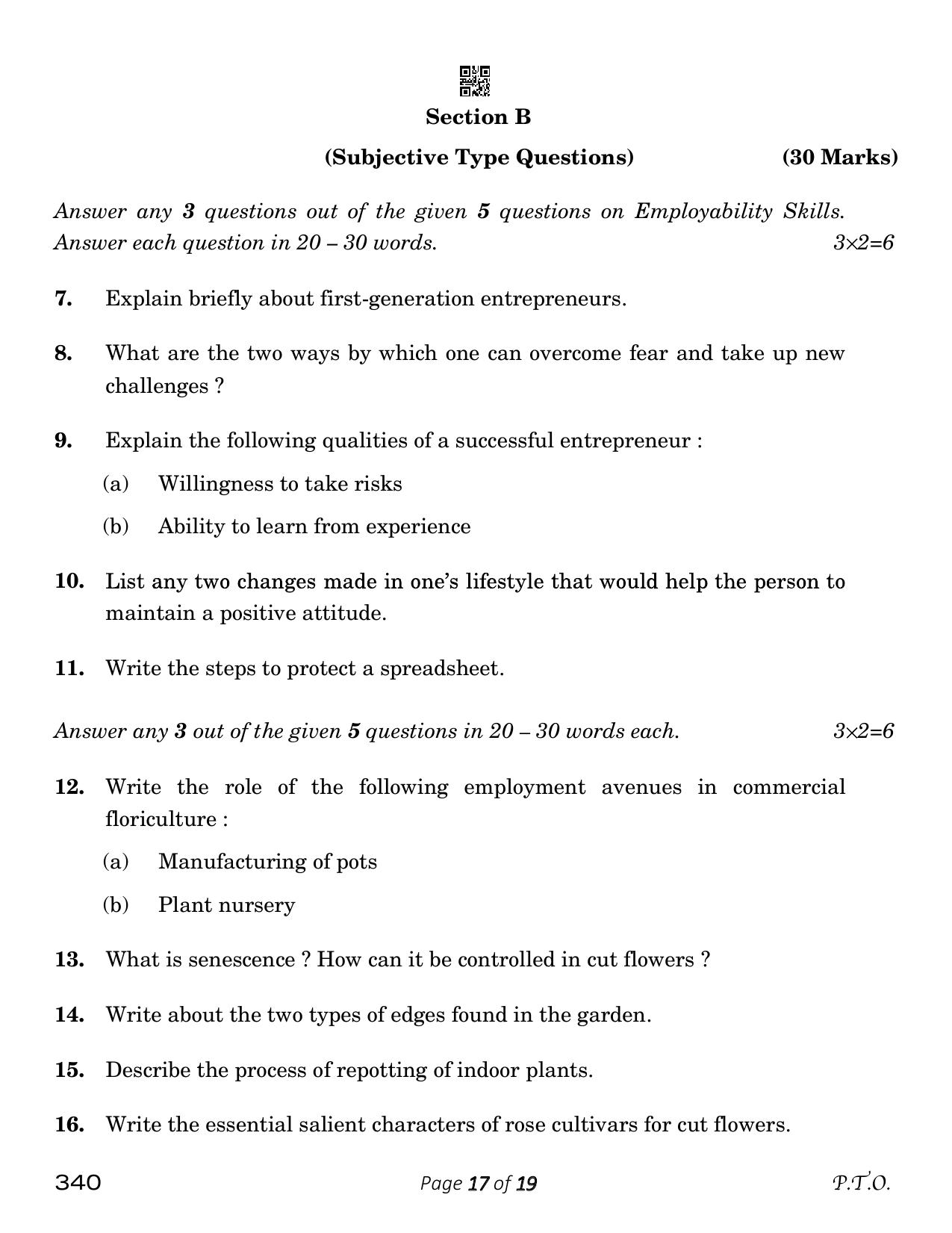 CBSE Class 12 Horticulture (Compartment) 2023 Question Paper - Page 17