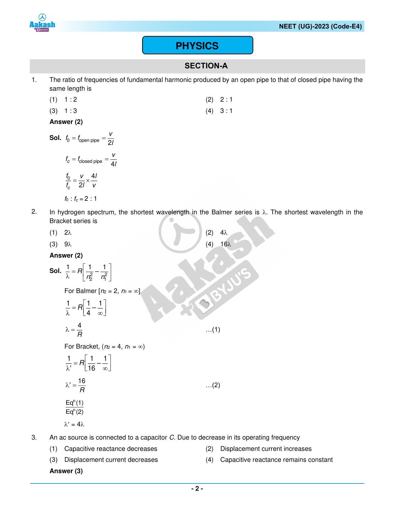 NEET 2023 Question Paper E4 - Page 2