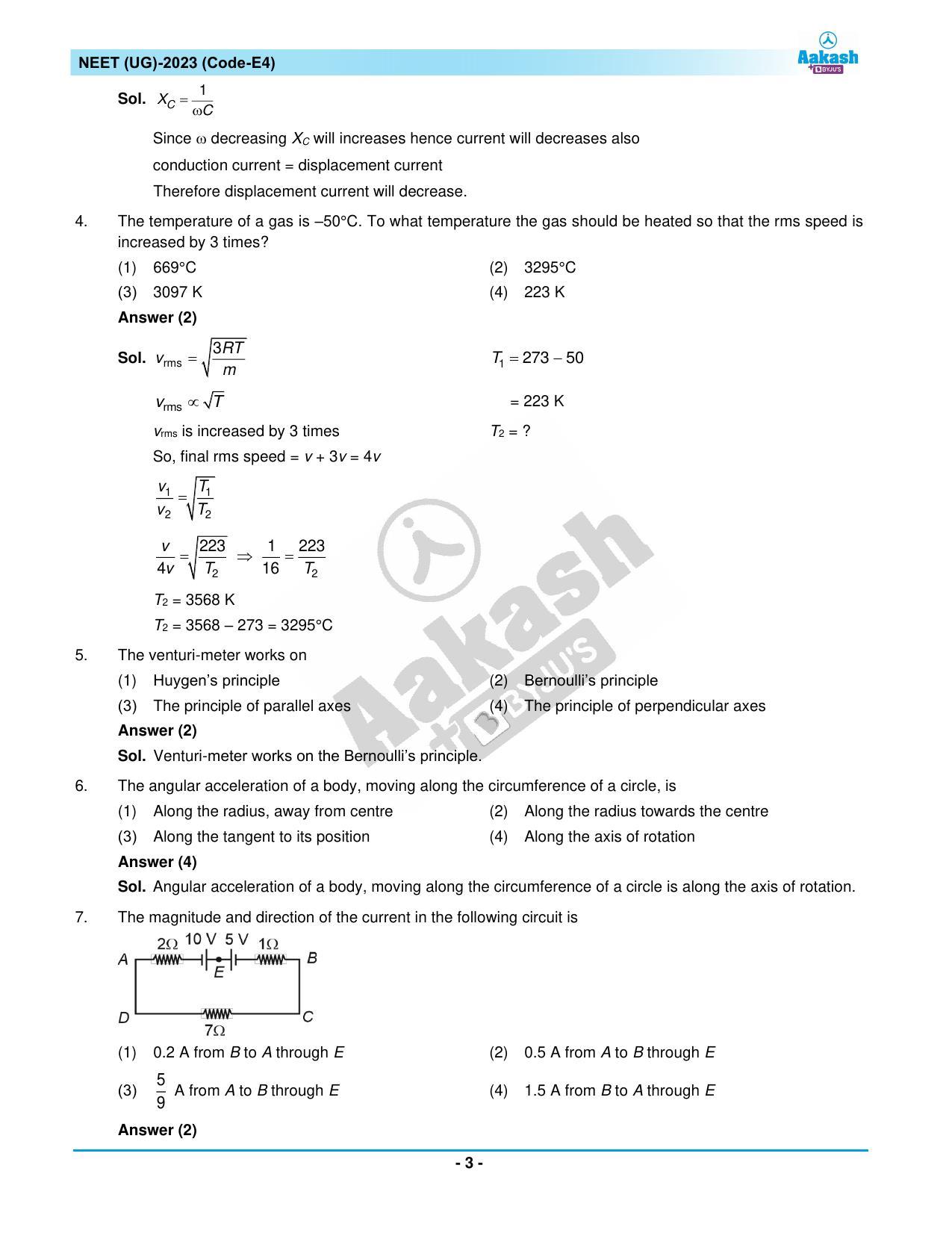 NEET 2023 Question Paper E4 - Page 3