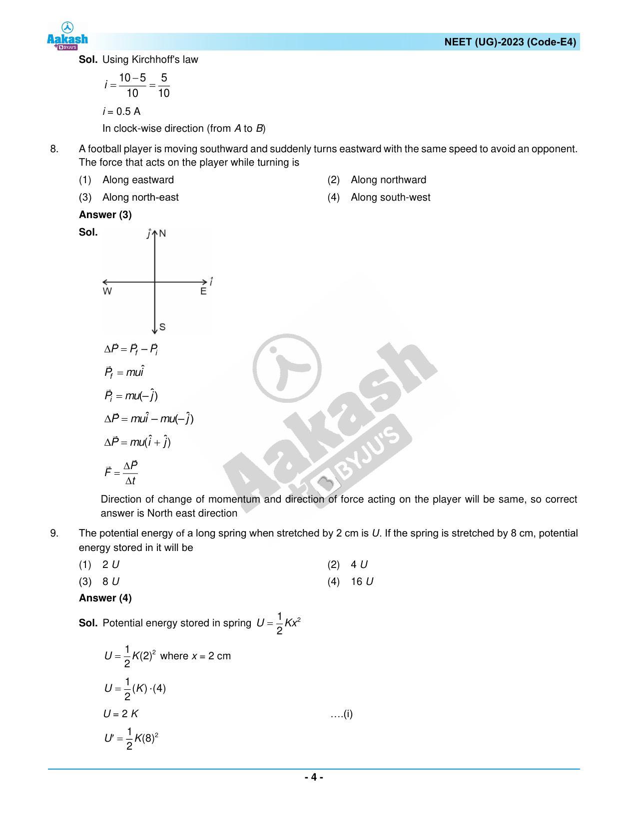 NEET 2023 Question Paper E4 - Page 4