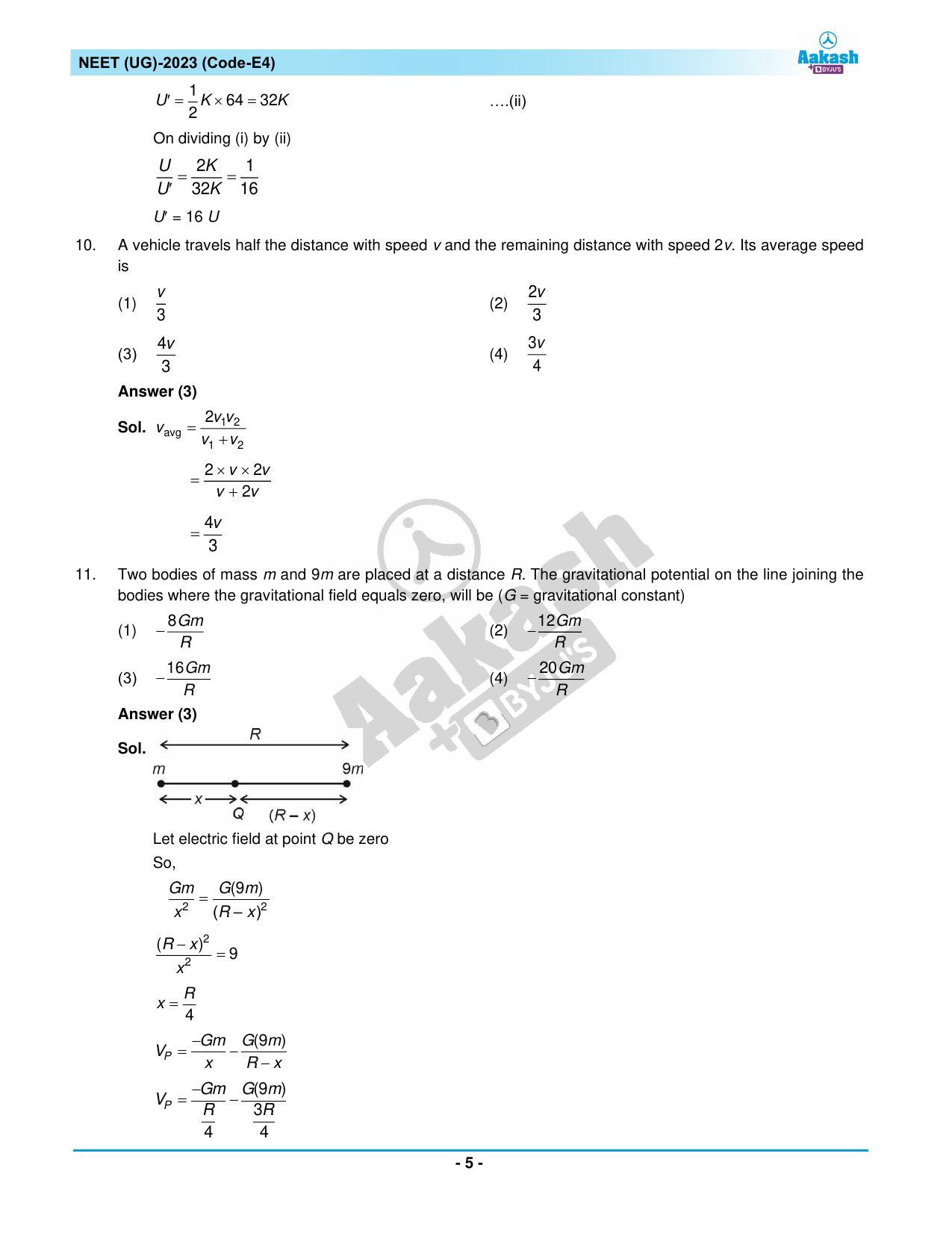 NEET 2023 Question Paper E4 - Page 5