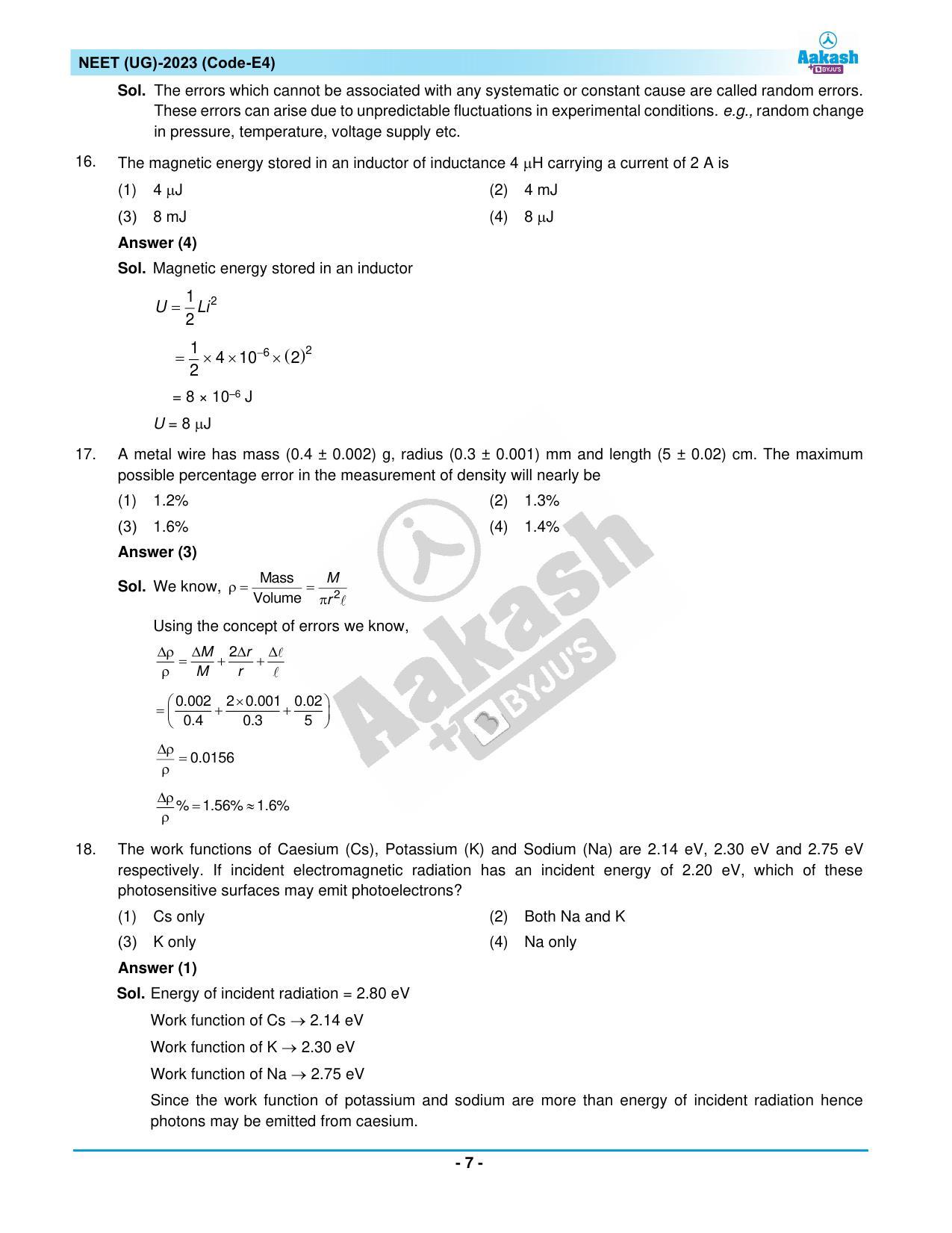 NEET 2023 Question Paper E4 - Page 7