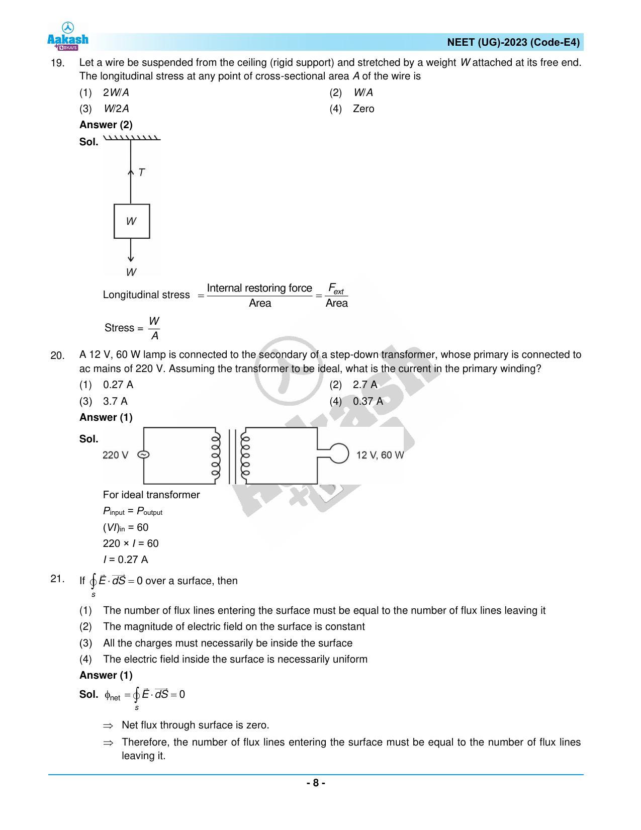 NEET 2023 Question Paper E4 - Page 8