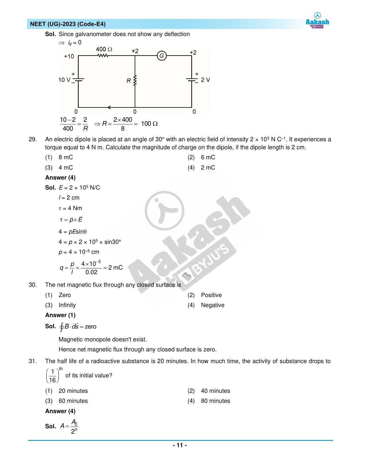 NEET 2023 Question Paper E4 - Page 11